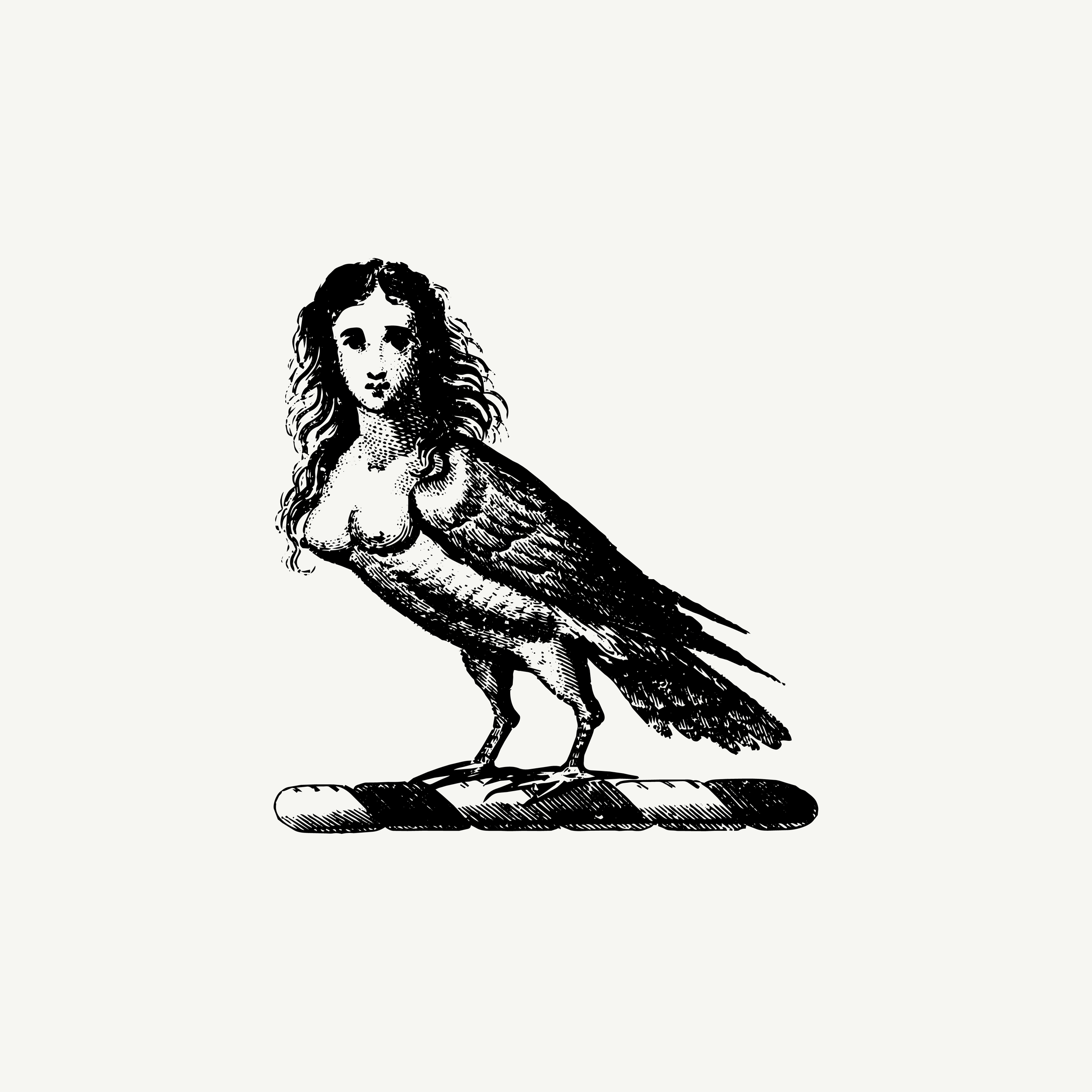 Historic engraved crest of a Winged Female Figure, paired with the orientation line "I have always been this" — from the Story & Sigil archive