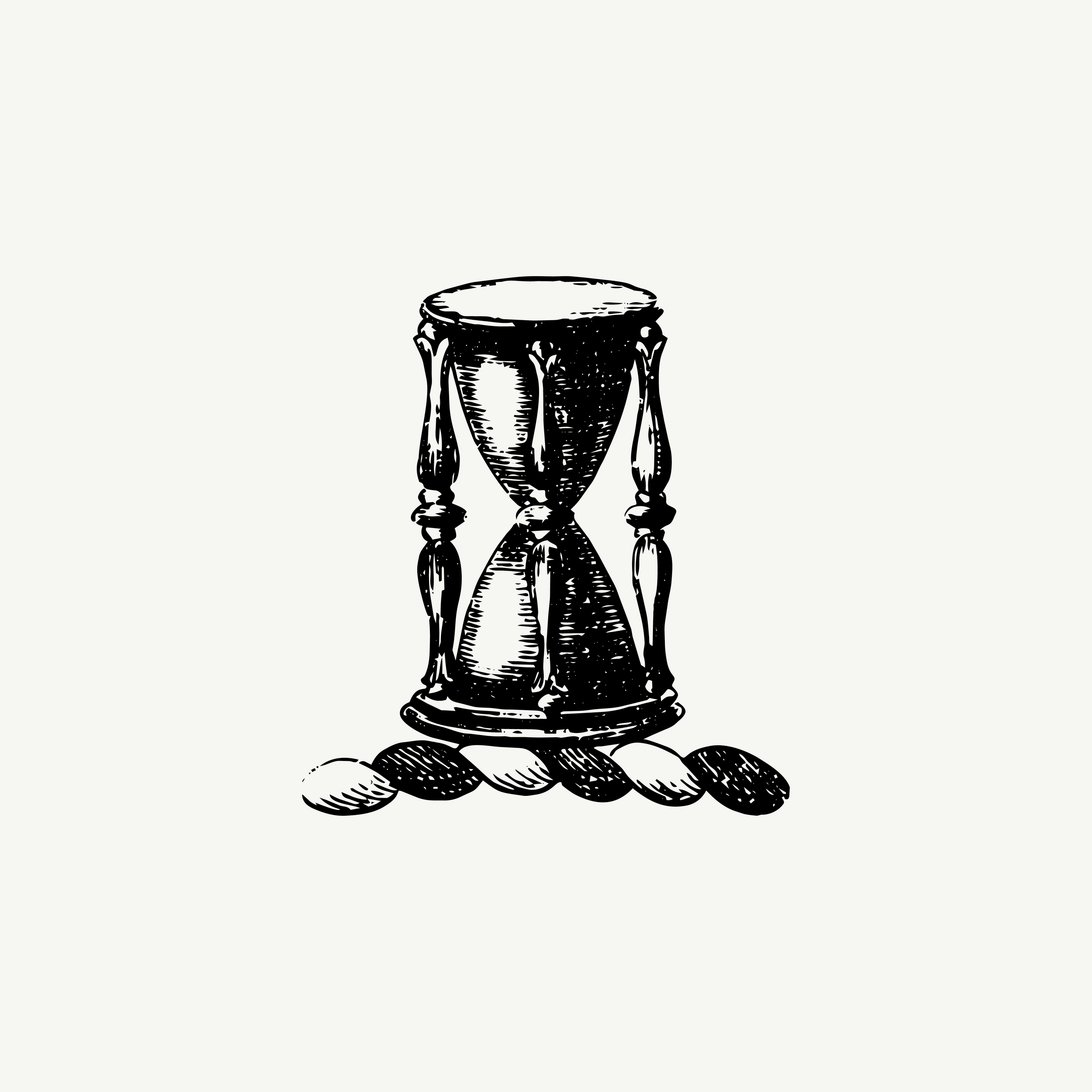 Hourglass crest, the closing crest of What Remains, paired with the line "What passes does not return"