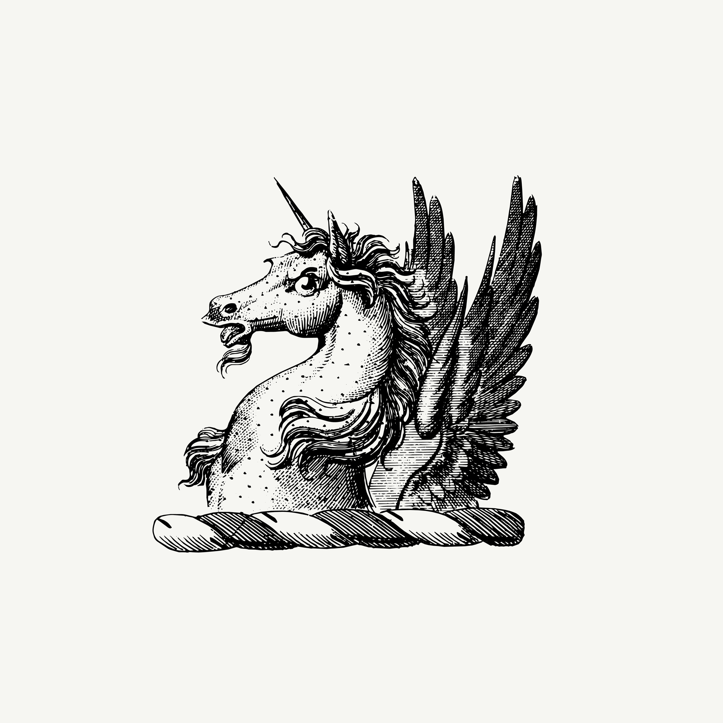 Historic engraved crest of a Winged Unicorn Behind Barrier, paired with the orientation line "Do not confuse beauty with permission" — from the Story & Sigil archive