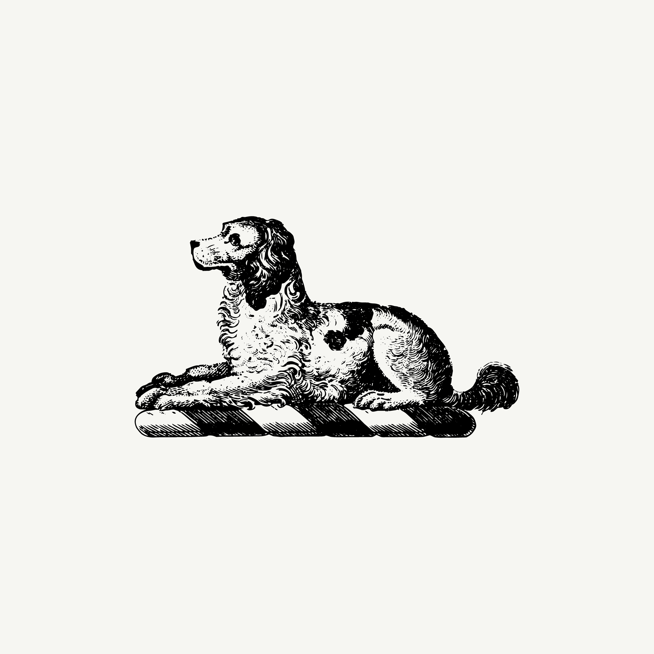 Historic engraved crest of a Dog, paired with the orientation line "Some companions never leave" — from the Story & Sigil archive