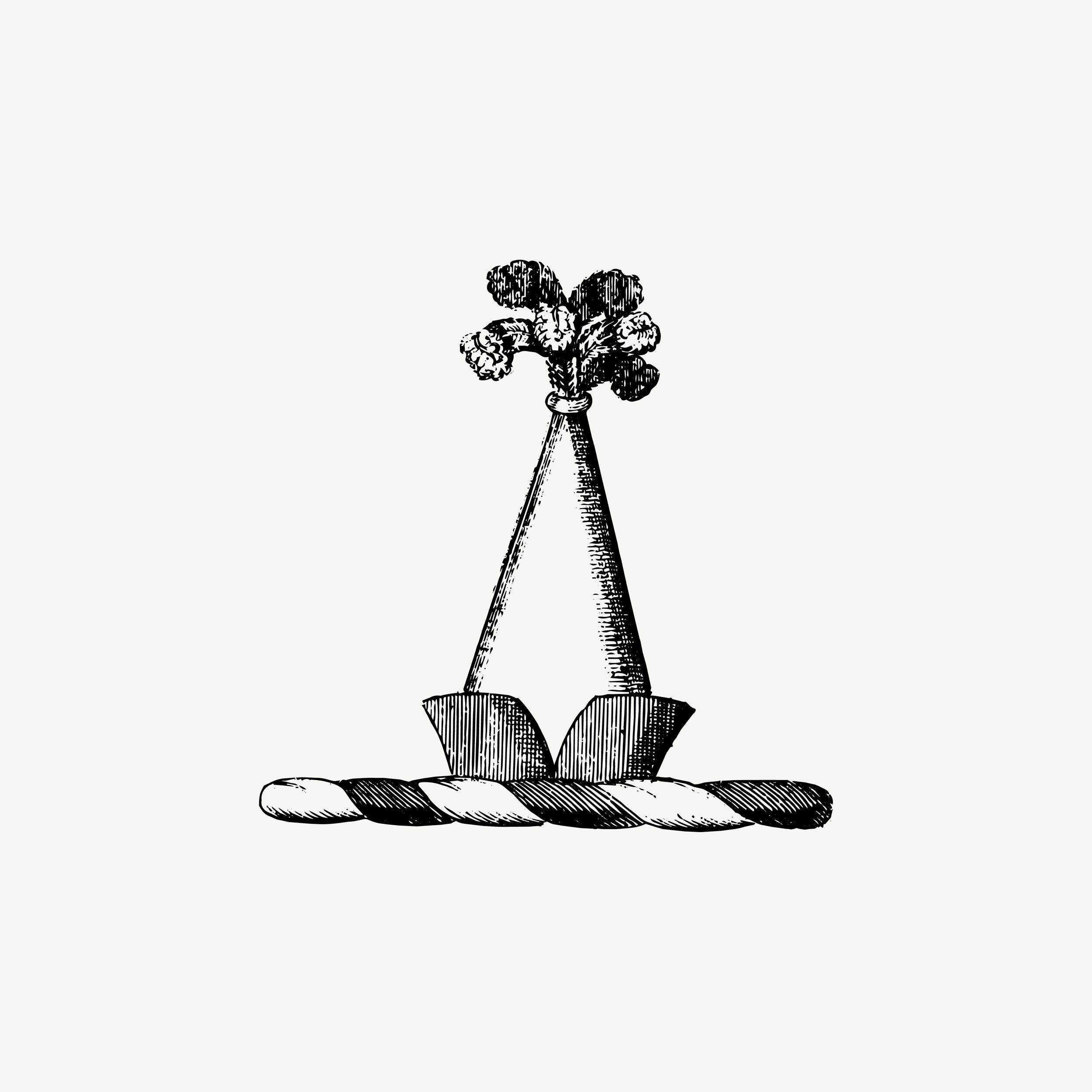 Historic engraved crest of a Mr Benn hat, paired with the orientation line "It waits quietly to be occupied" — from the Story & Sigil archive