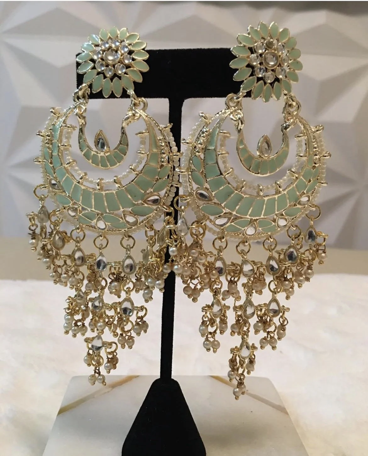 Mint Color Maharani Earrings set