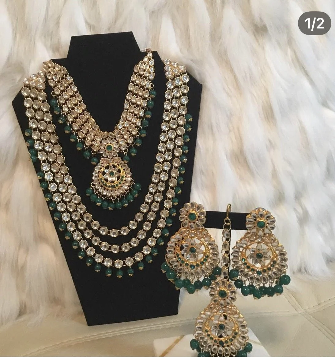 Green Kundan Bridal set