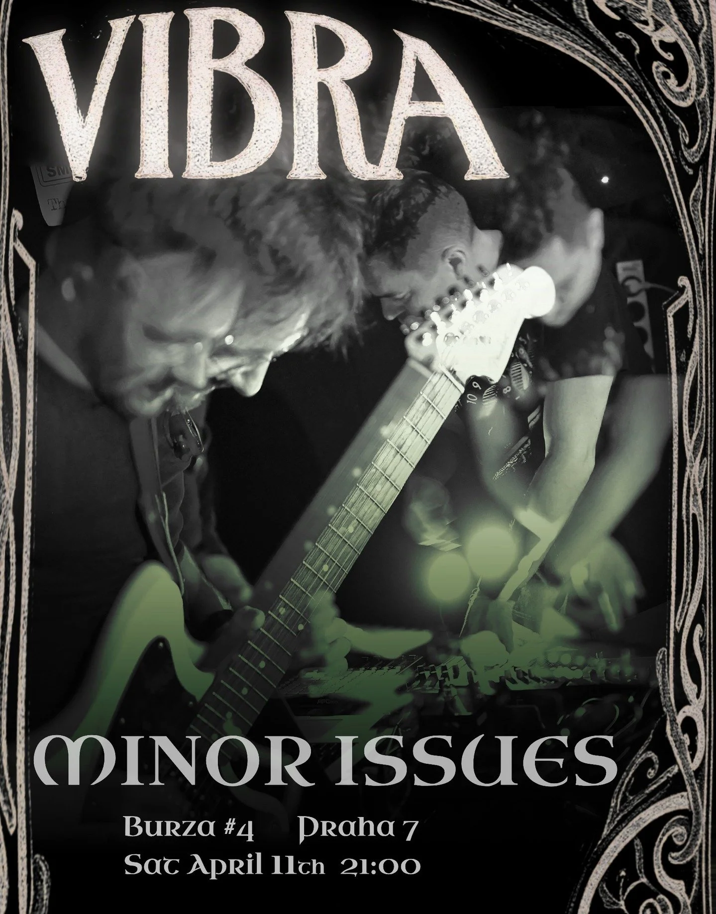 SAT 11 APRIL | 9PM at @burza_4 #4
Praha 7, Czechia

MINOR ISSUES
Pražsk&eacute; duo propojuj&iacute;c&iacute; elektroniku s blues, jazzem a kytarov&yacute;mi riffy. Jejich tvorba přech&aacute;z&iacute; od ambientu přes tribal house až k breakbeatu.

