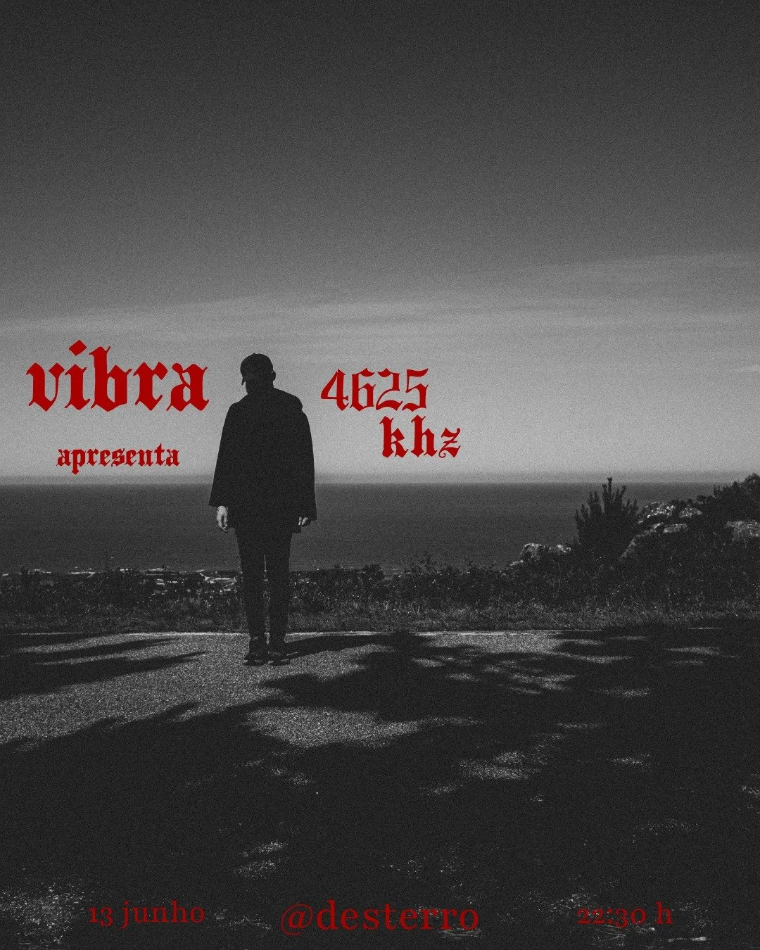 SAT 13 JUN | 22H30 at Desterro
R. do Desterro 1150-241 Lisboa

4625 KHZ
Focused primarily on live performances, utilizing machines to deliver sets that are largely improvised, yet always geared towards the dark and hypnotic energy of the club environ