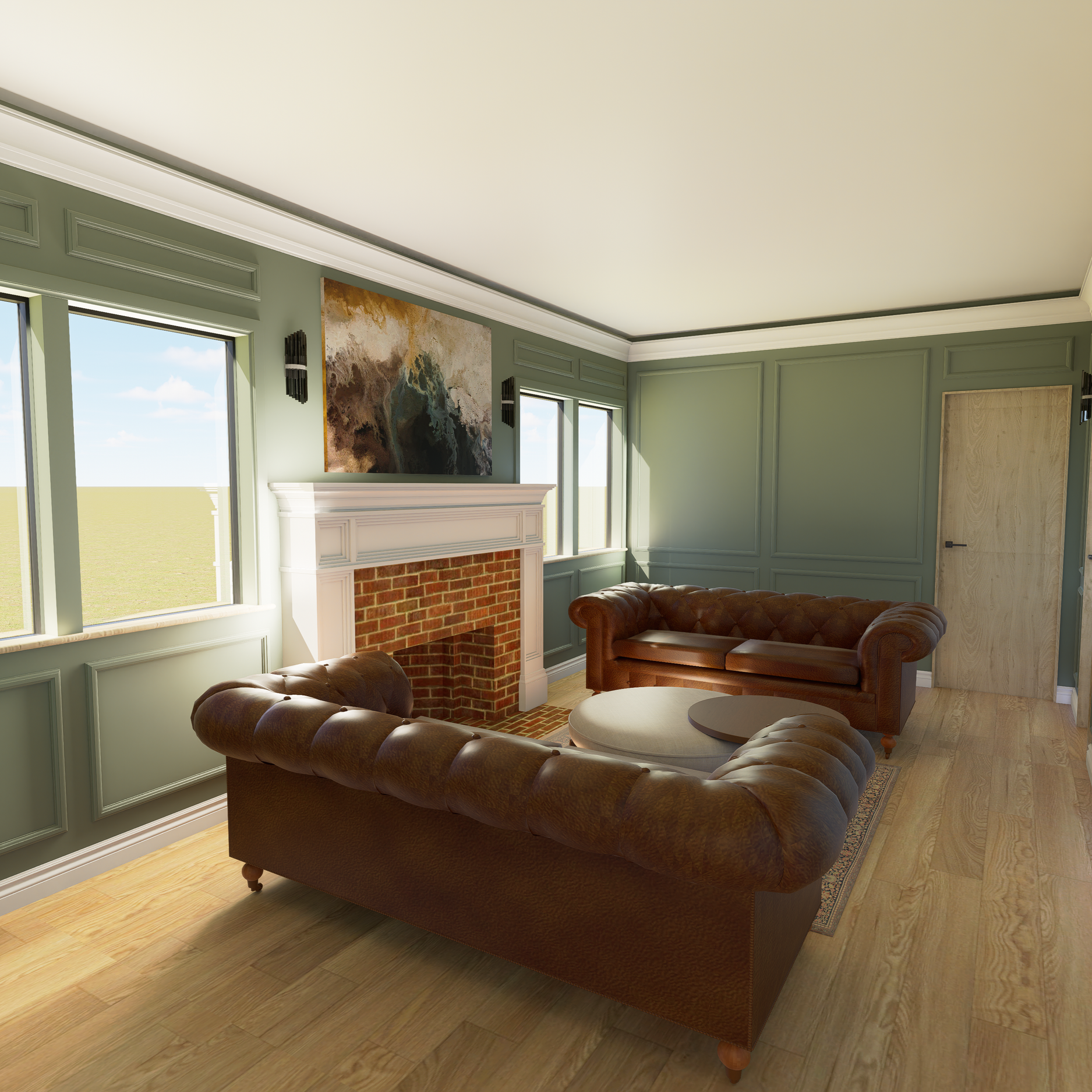 3D Render of Sitting Room