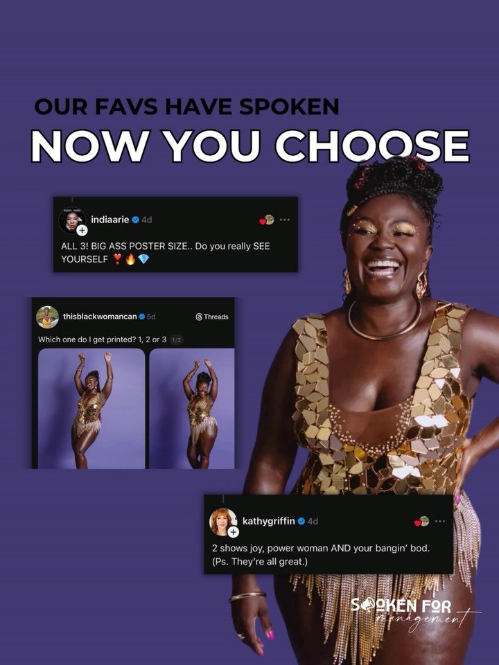 Last week @indiaarie and @kathygriffin shared their thoughts on which picture @thisblackwomancan should print. What do you think? Let us know in the comments.