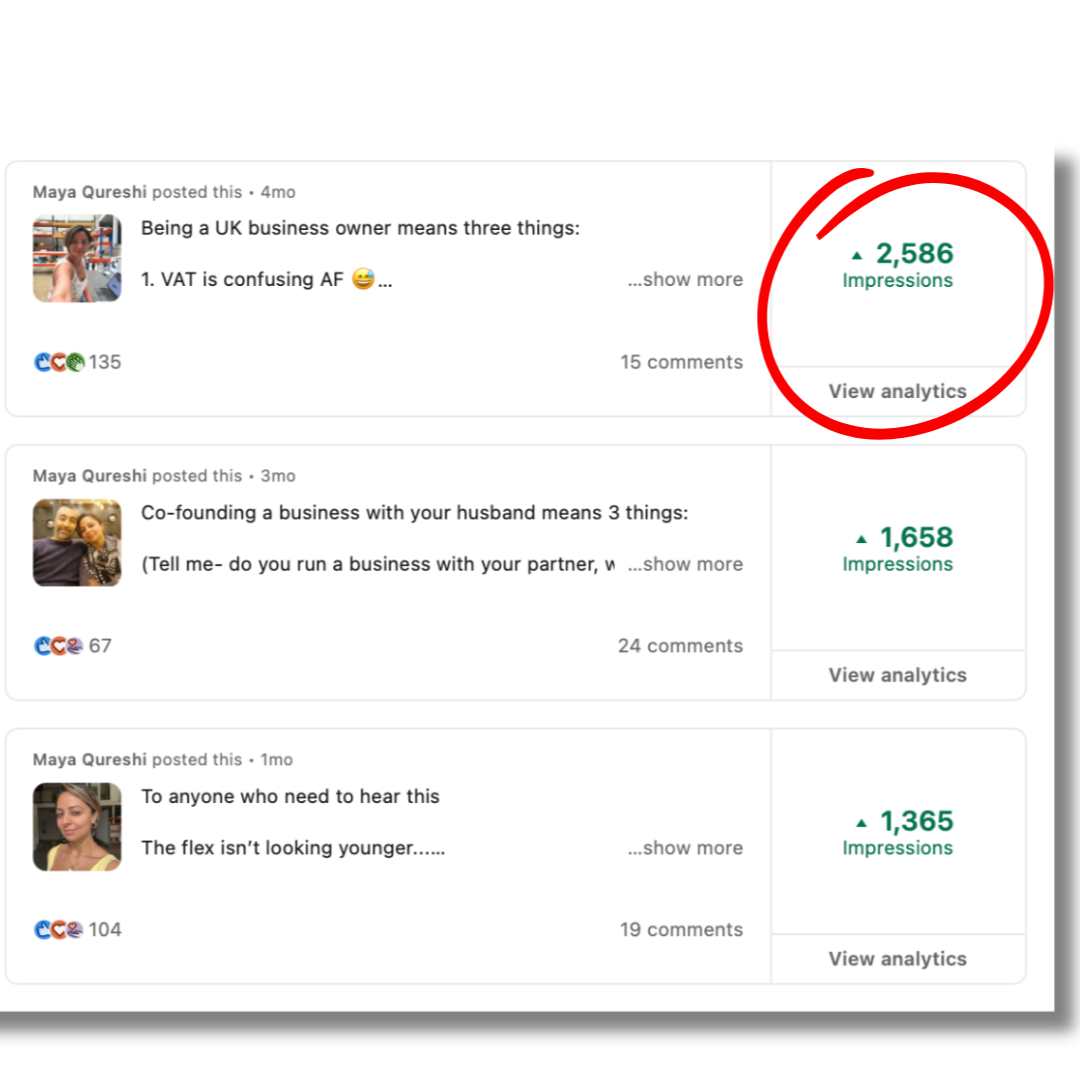 LinkedIn Personal branding results. Content creation and profile optimisation for health founders. How to grow on LinkedIn