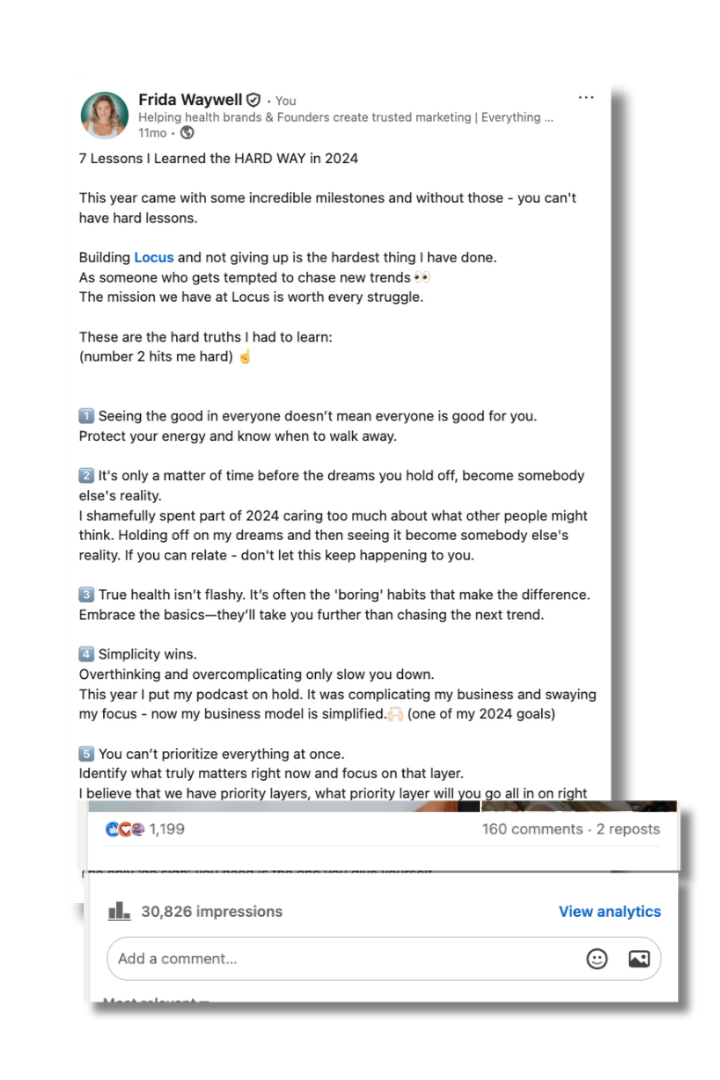 LinkedIn personal branding for health founders