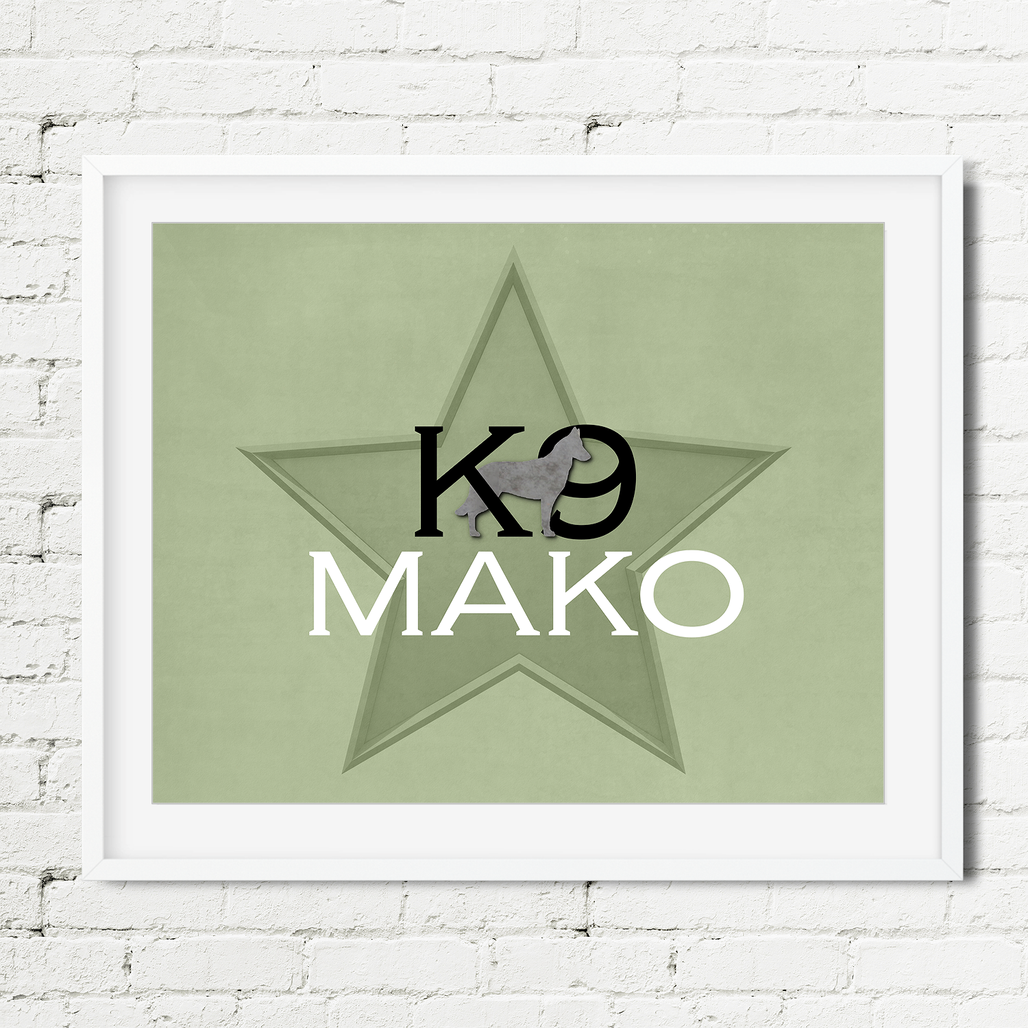 Personalized K9 Print - green/star