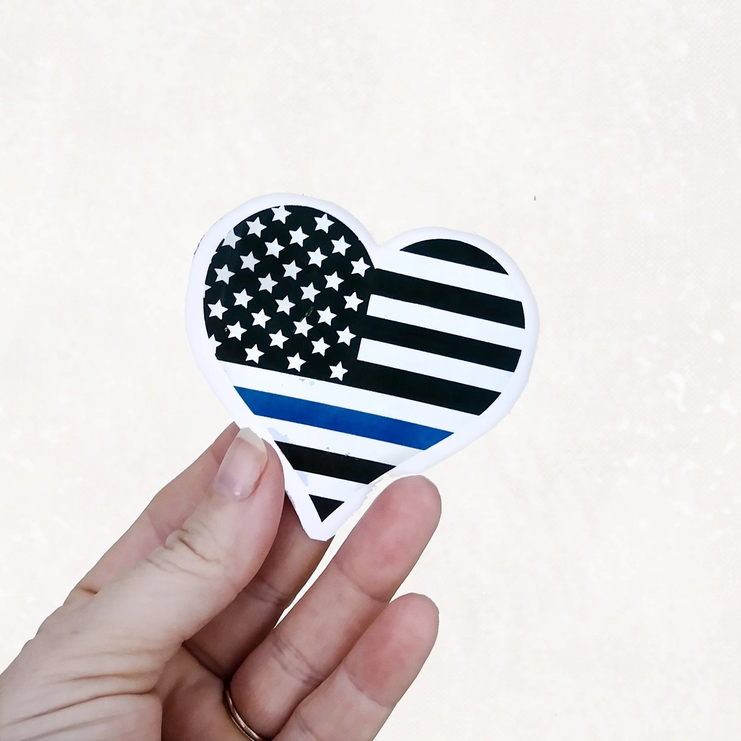 Thin Blue Line Heart