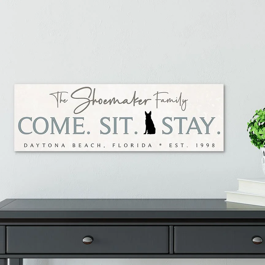 Custom Dog Name Canvas Sign