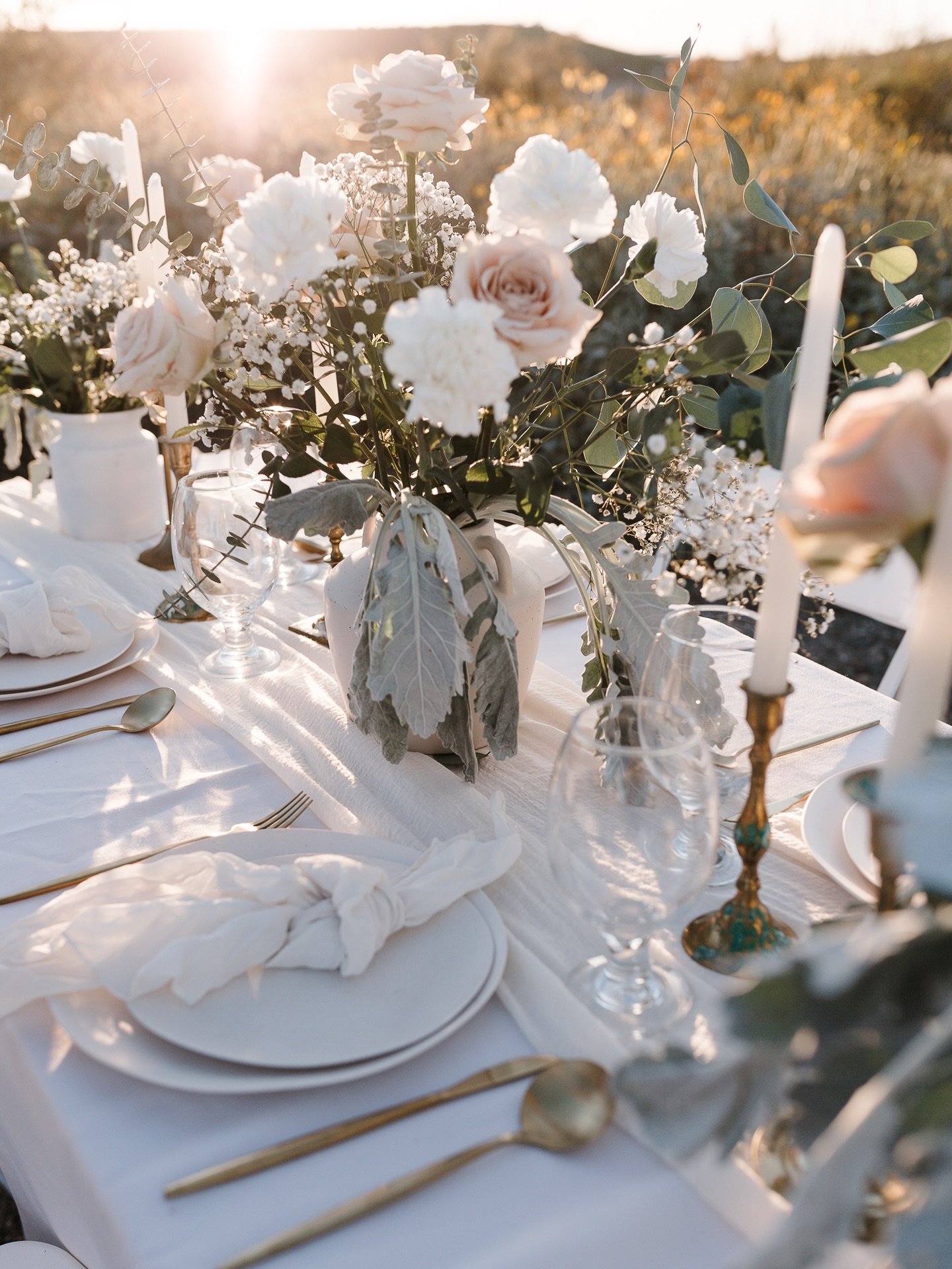 All-inclusive packages feature:

&bull; Folding tables and white chairs

&bull; Table linens and cloth napkins

&bull; Plates, goblets, and cutlery

&bull; Florals and d&eacute;cor (candles, vases, etc.)

&bull; Delivery, full setup, and next-day pic