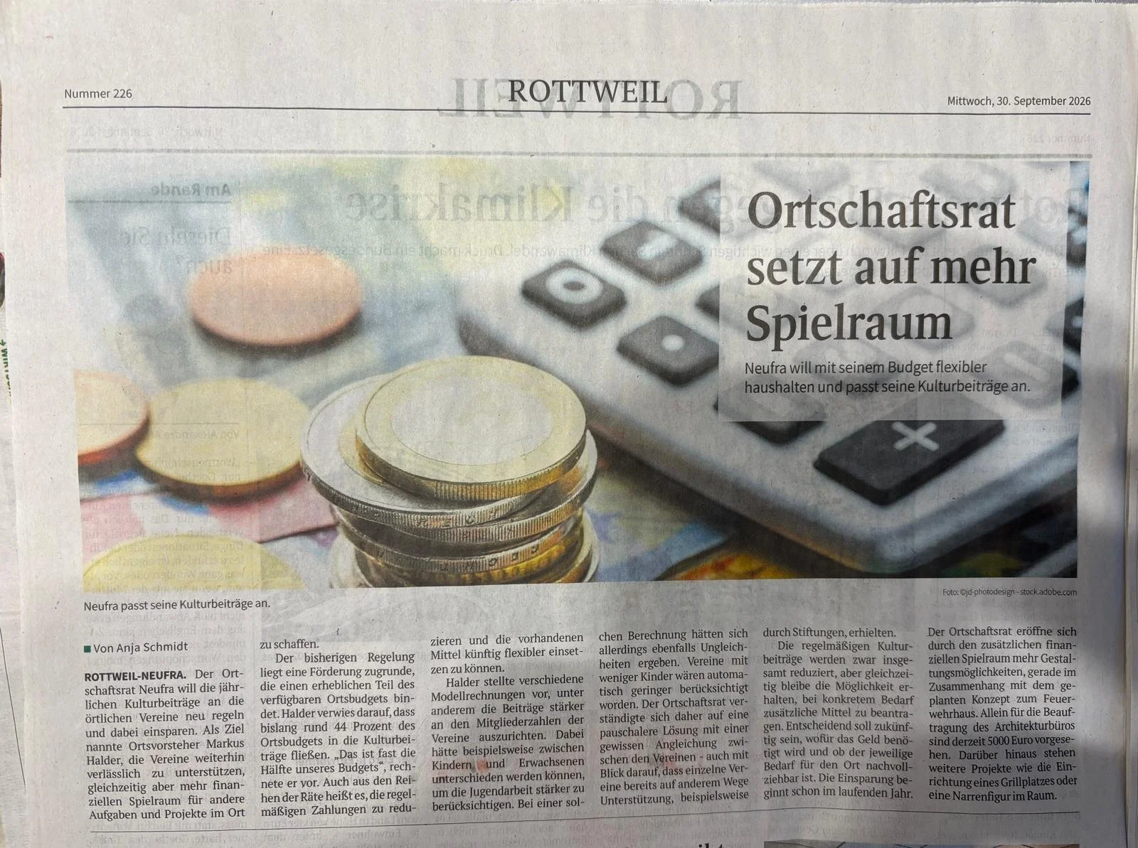 Erster Kulturzuschuss für Starzelbrücke - herzlichen Dank!
