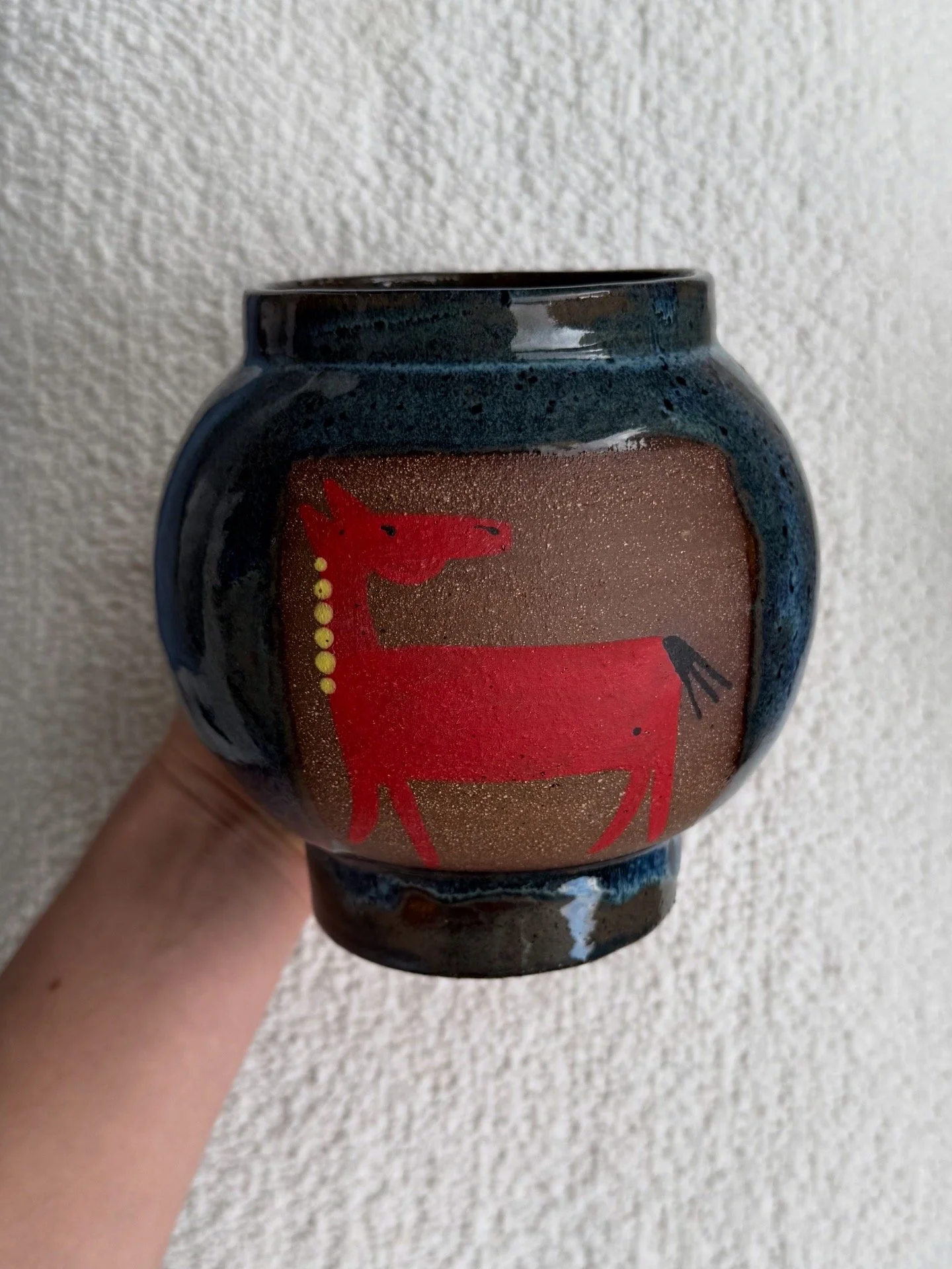 Horse Moon Jar in Midnight Blue