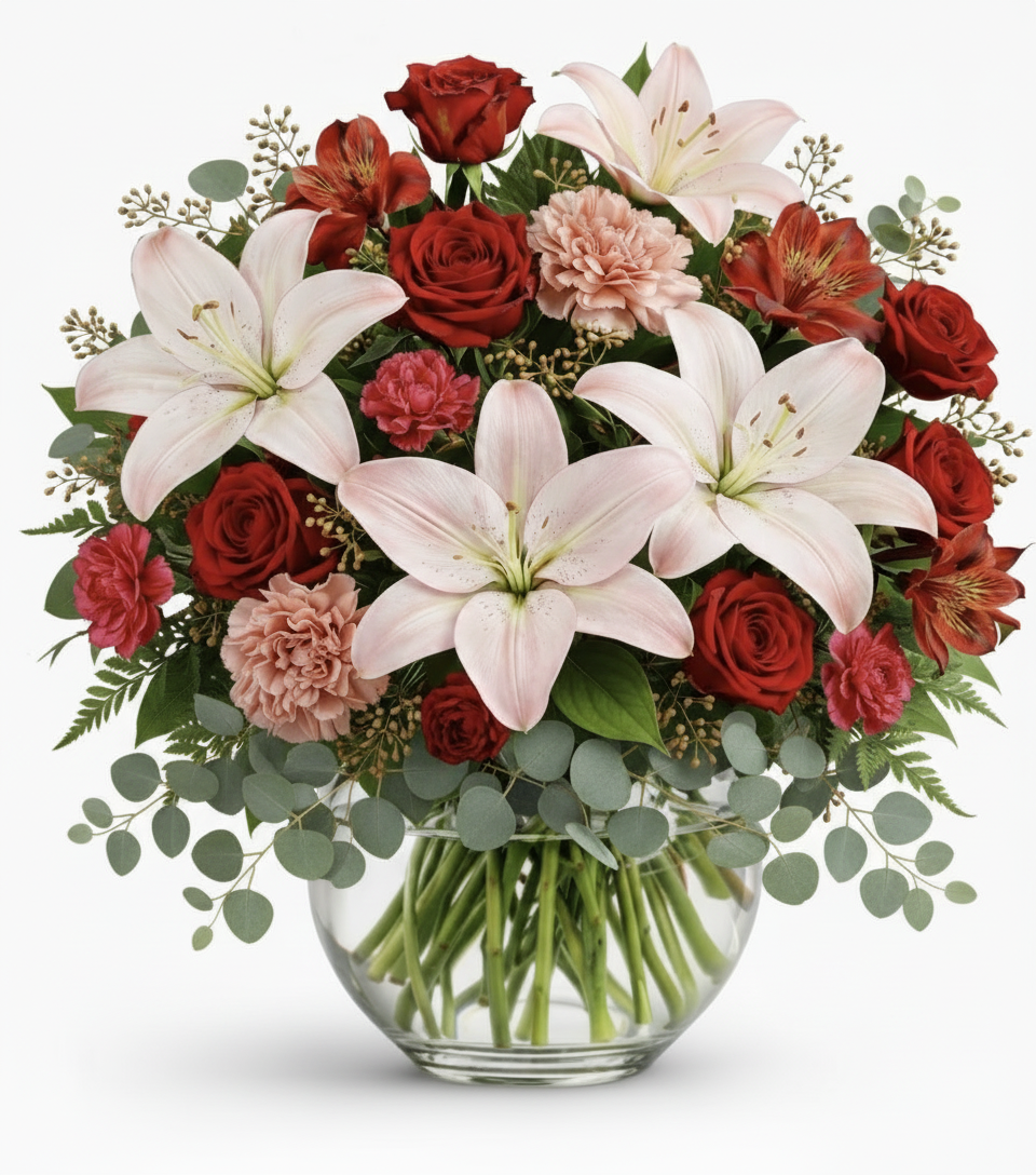 Valentines Lily Mama Bloom Arrangement