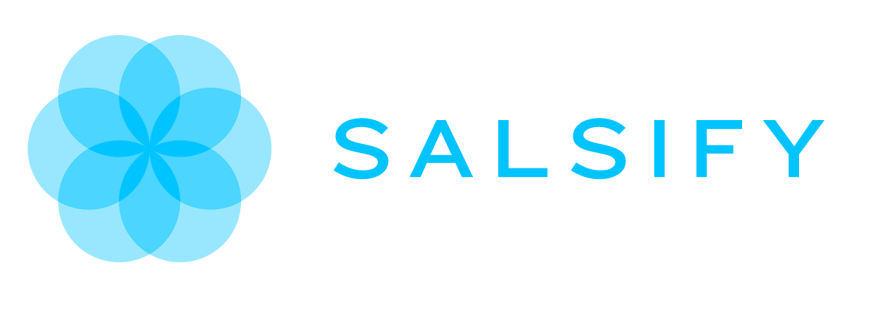 Salsify logo with a stylized blue flower icon and the word 'SALSY' in blue letters.