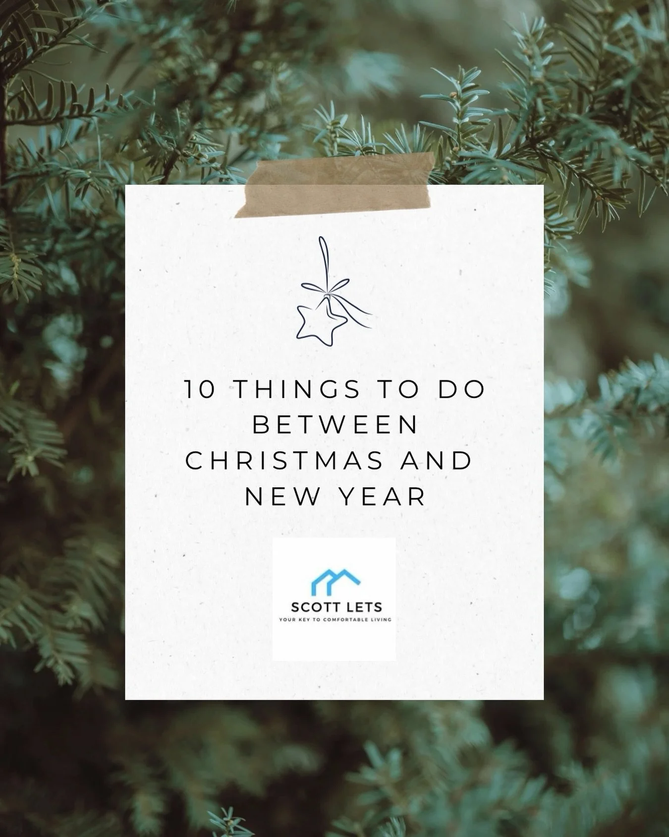 10 things to do between Christmas &amp; New Year

&bull; Get outside for a winter walk &mdash; fresh air and quiet paths
&bull; Do absolutely nothing (on purpose) &mdash; sofa, blanket, naps
&bull; Have a proper clear-out &mdash; one drawer is enough