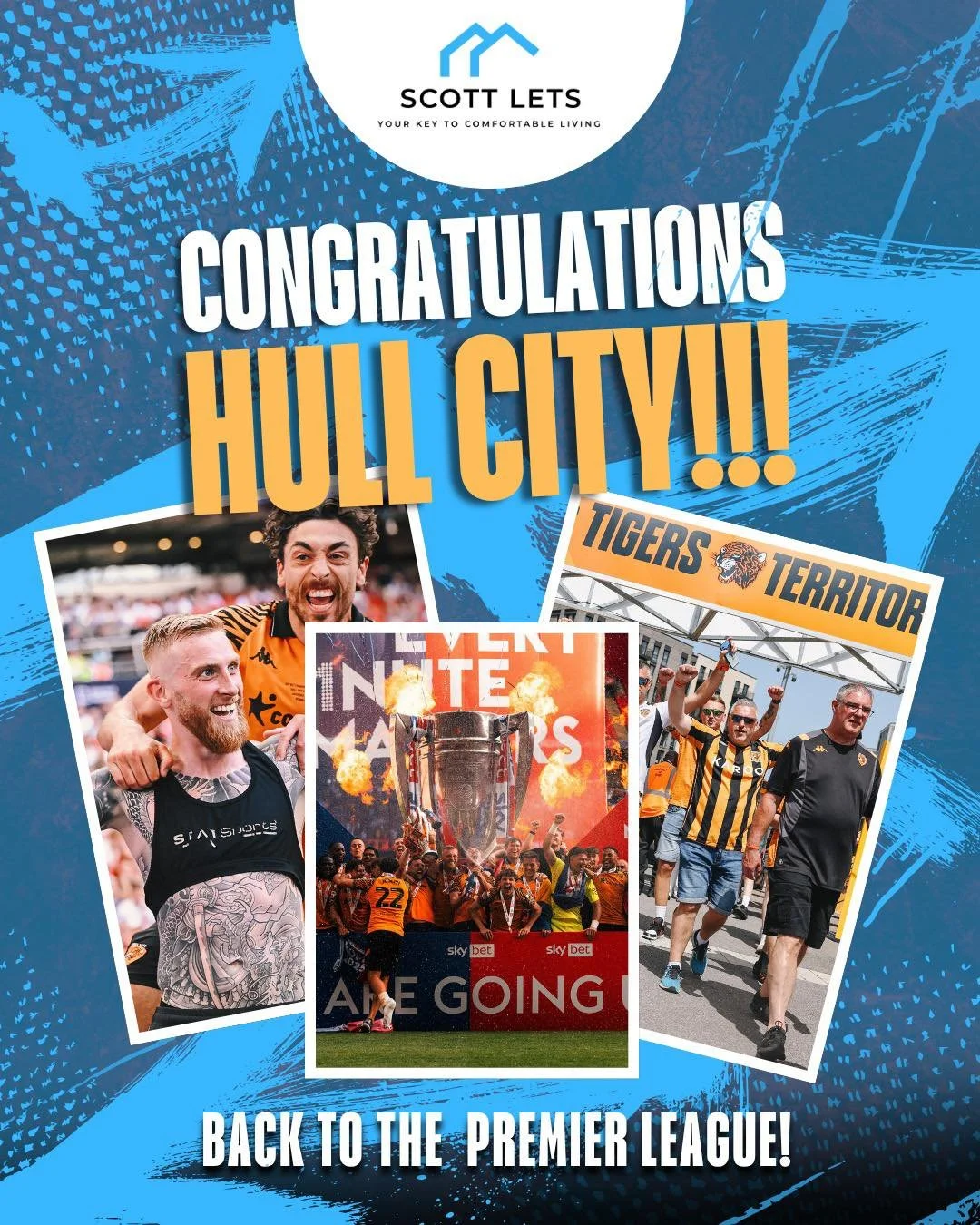 Congratulations to Hull City on winning at Wembley and securing promotion back to the Premier League since 2017 🐯🏆
This one is for every single Tigers fan who never stopped believing. What an incredible day to be in Hull. From everyone at Scott Let