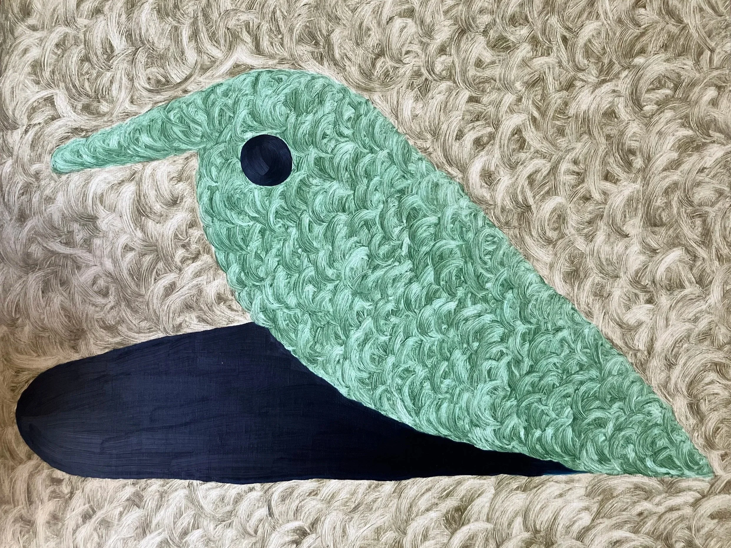 Bird or The Bird Is Flat But Full Of Song (VII), 2021, Oil on Linen, 20 X 24