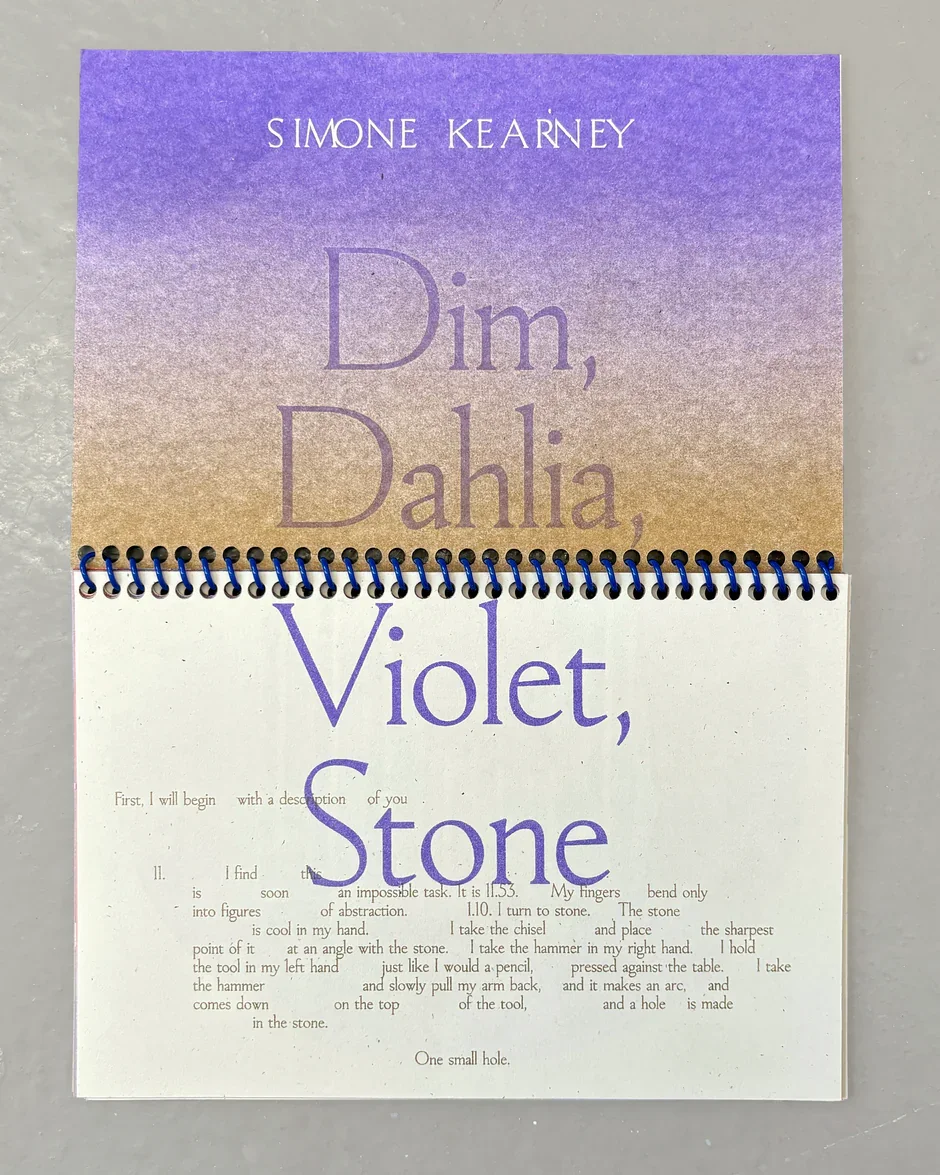 Dim, Dahlia, Violet, Stone, 2024, ITI Press