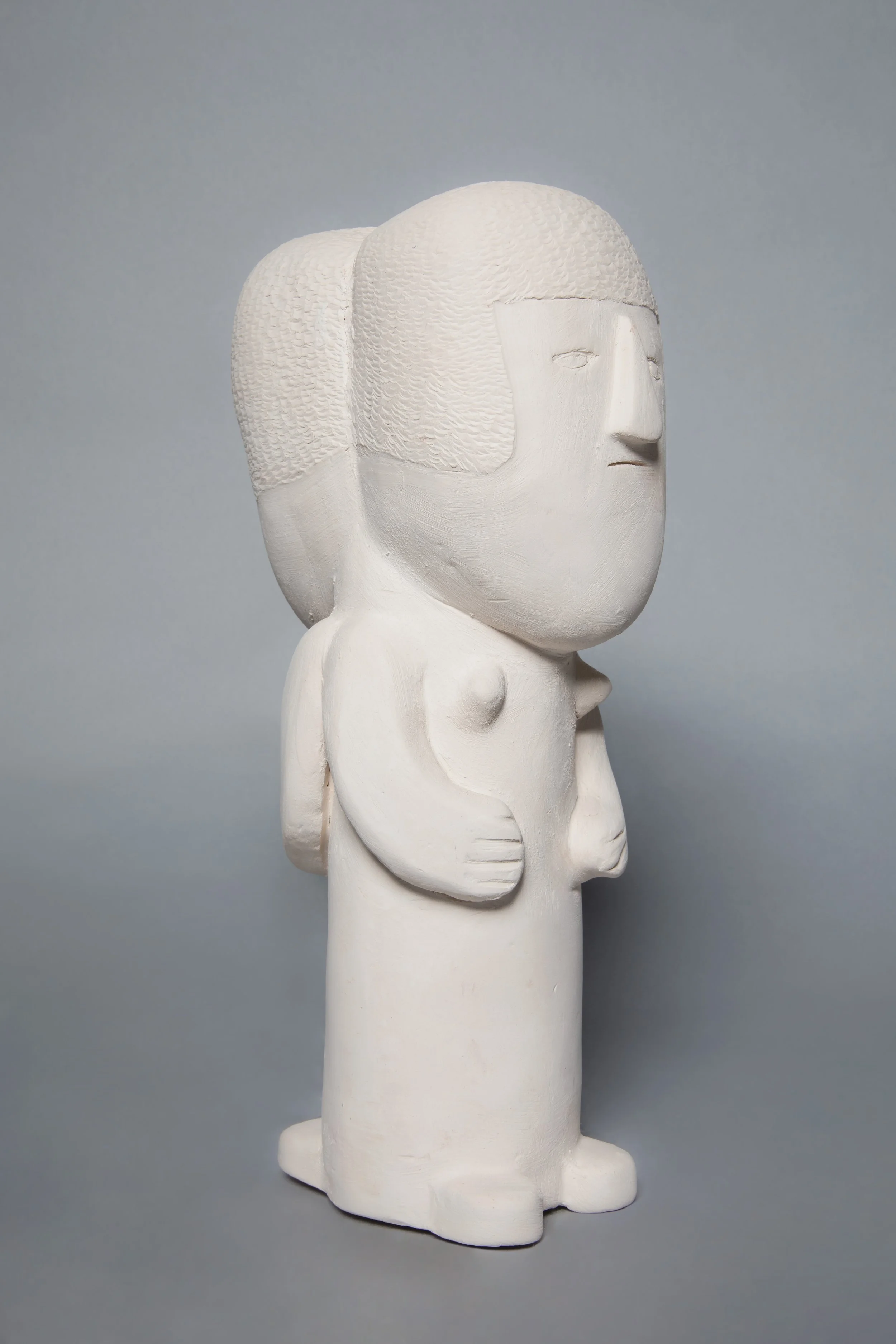 Of Two Minds, Unglazed ceramic, 8” X 3” X 3”, 2021