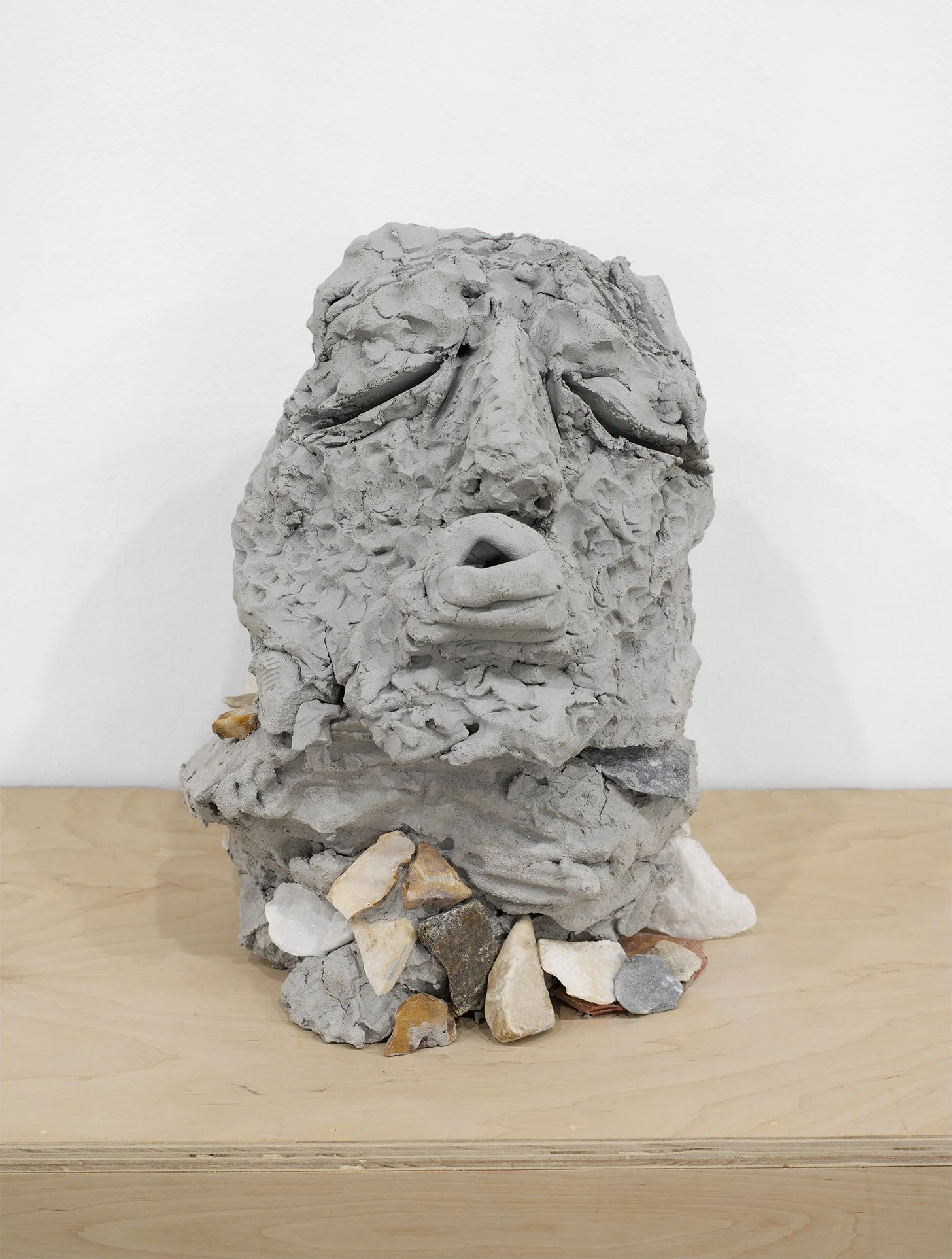 Crier (XVI), Unfired clay, stones, 15.5” X 11” X 10”, 2022 

Photo Credit: Joe DeNardo
