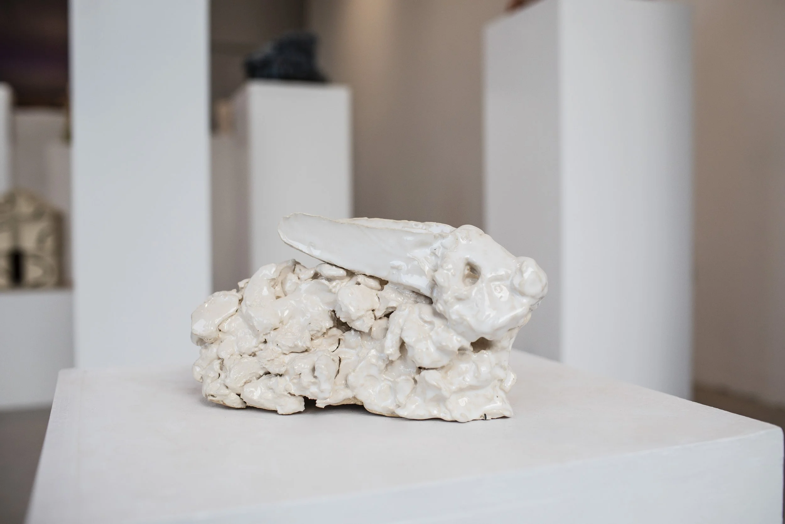 White Rabbit, Glazed Ceramic, 6” X 11” X 5”, 2021 