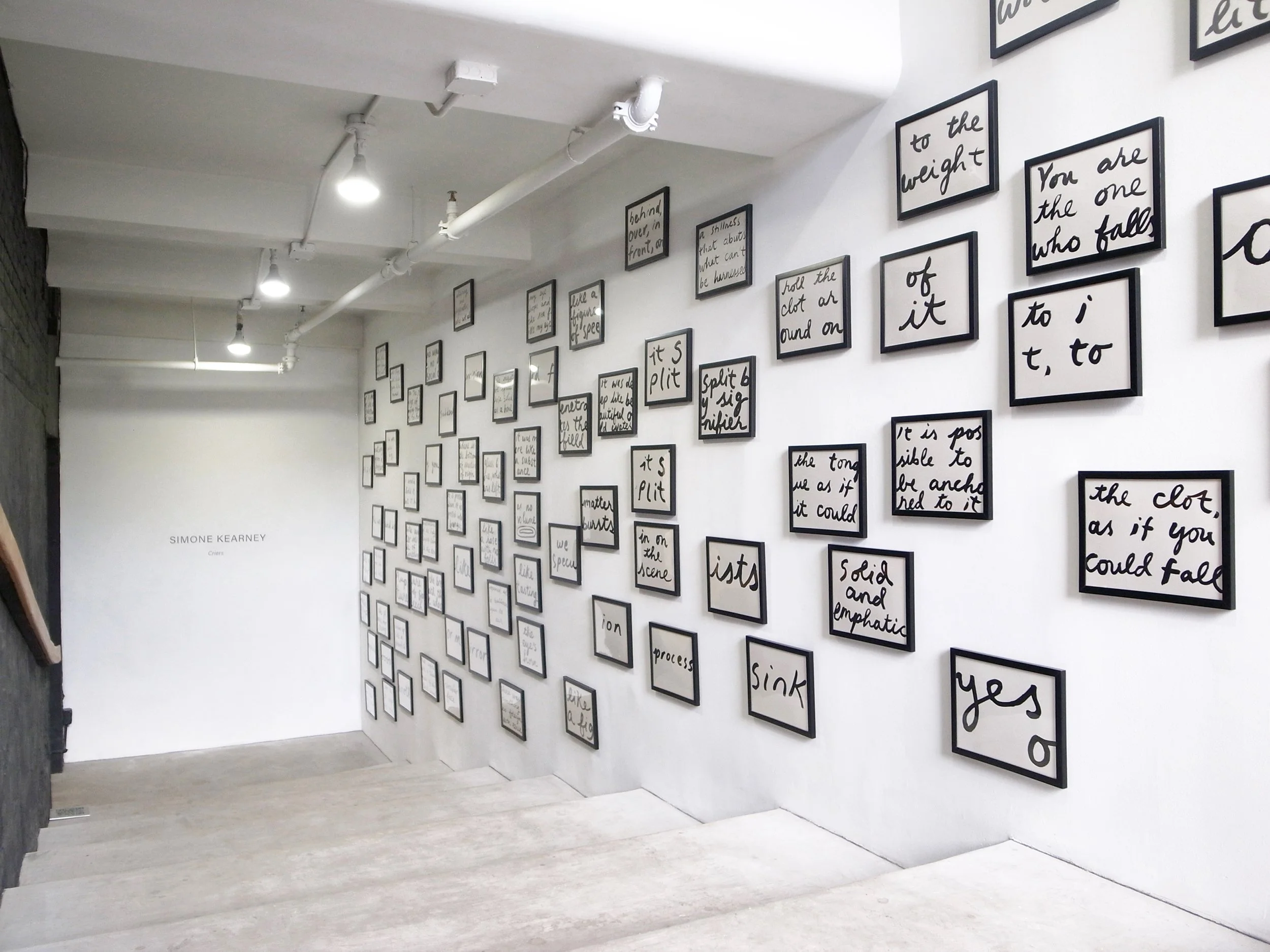 Simone Kearney_Installation shot (I) of %22The Loquela%22 in the show %22Criers%22_Framed ink on paper, each 9%22 X 12%22_2021-22__Photo credit - Laura Zaveckaite.JPG