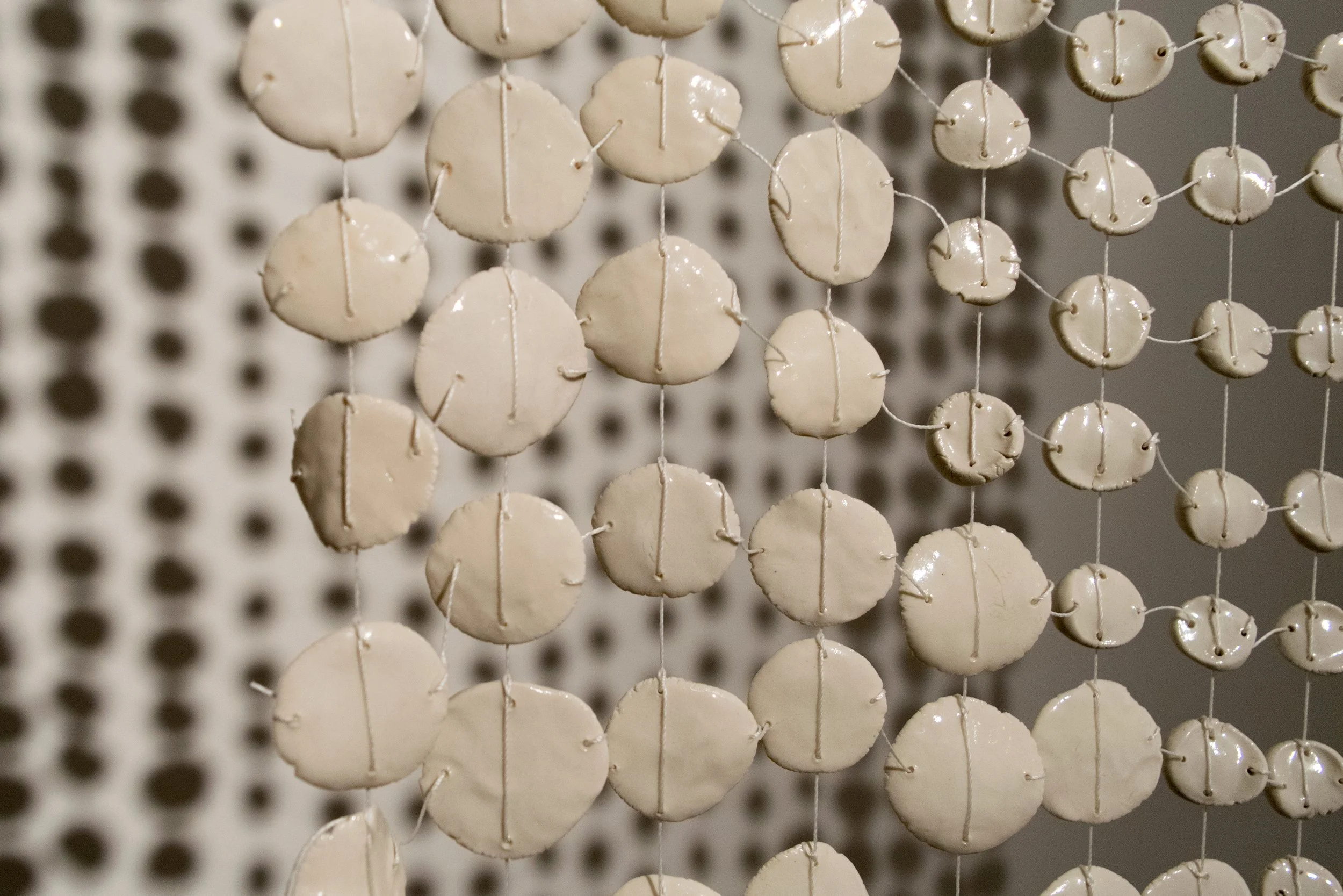 "Metaxu" (Detail v)
Glazed ceramic, nylon thread, nylon rope, wooden dowel, 2018