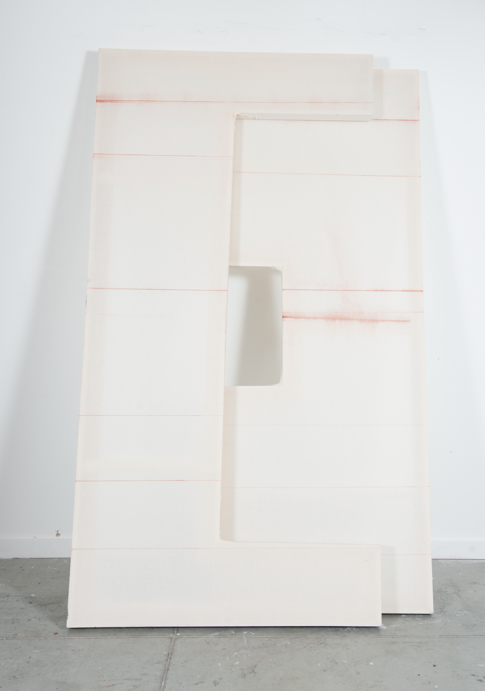 That Moment When Things Are Not Absolutely Congealed, 2016, chalk, muslin, wood, 96" X 60" X 2.5" (overall dimensions)