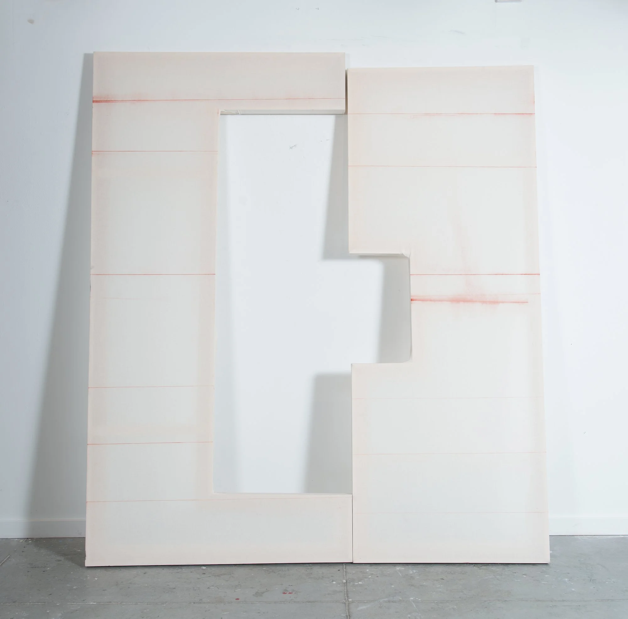 That Moment When Things Are Not Absolutely Congealed, 2016, chalk, muslin, wood, 96" X 60" X 2.5" (overall dimensions)