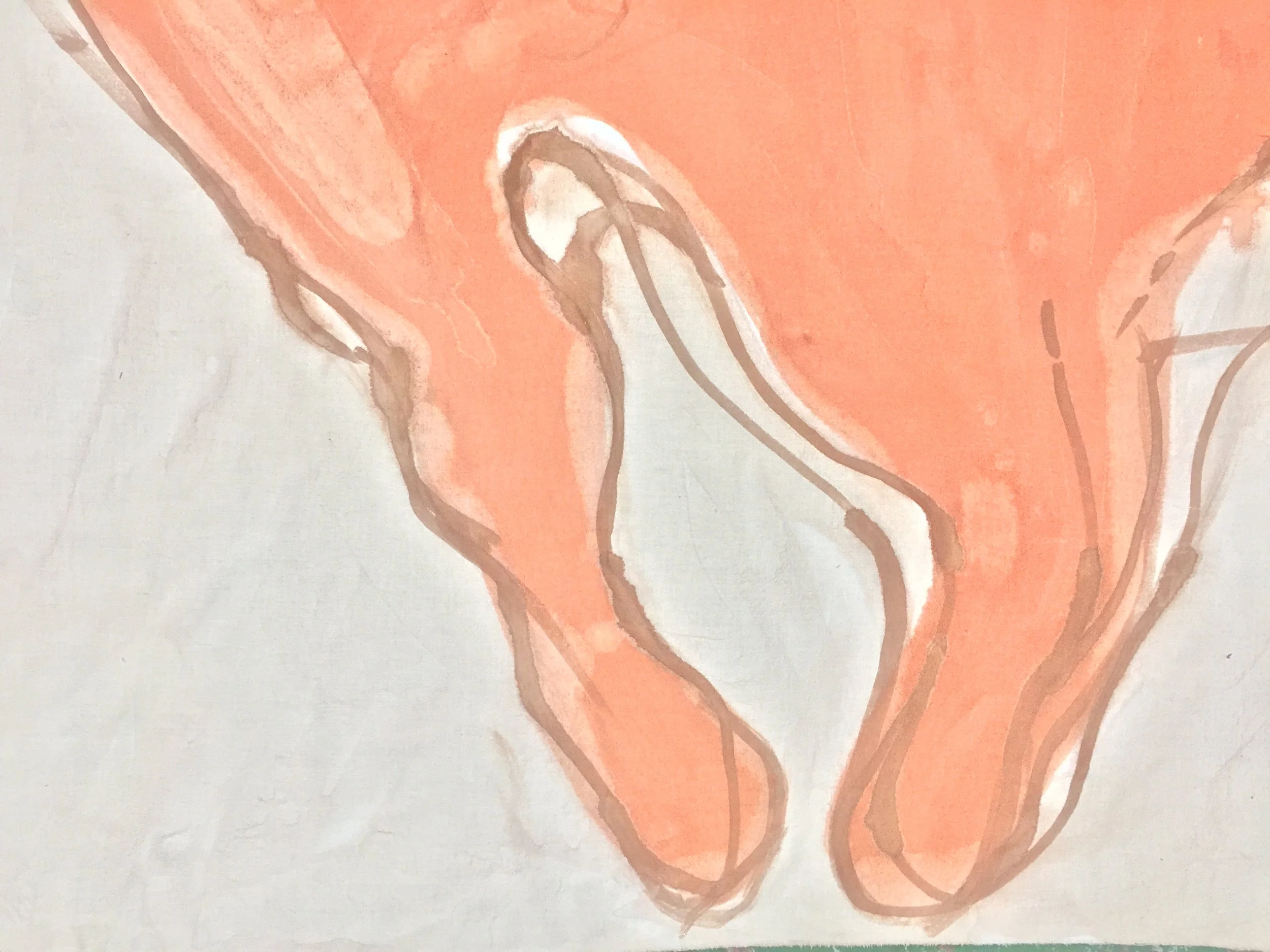 Song of Amergin (Pinned), Am dam secht ndírend/I Am A Bull Of Seven Fights, 2019, Acrylic, dye, muslin, map pins, 96” X 84”, detail