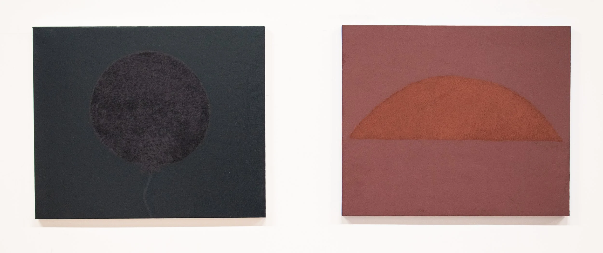 Balloon (I) and UFO (II), 2020-21, Oil on Linen, 20 X 24 (each canvas)