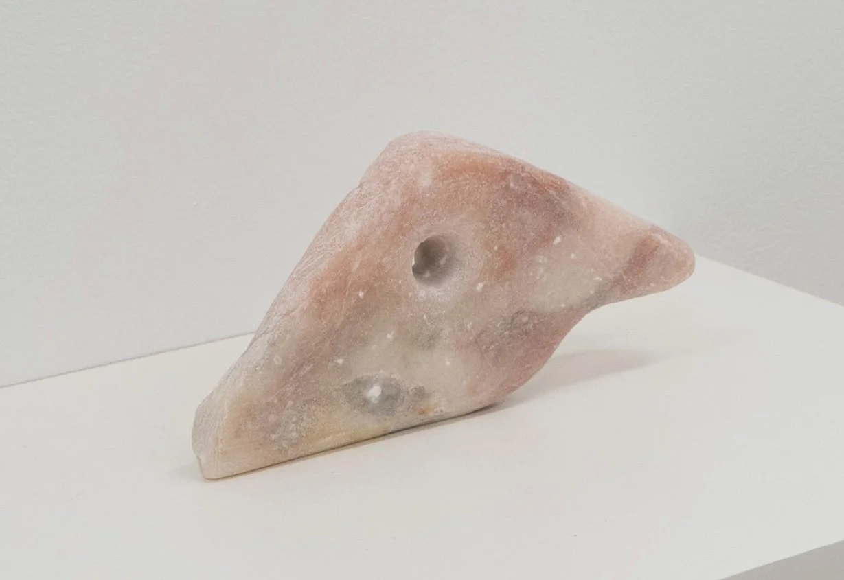 (In the fissure, the bird returns), 2025, Alabaster, 3” x 5” x .5”