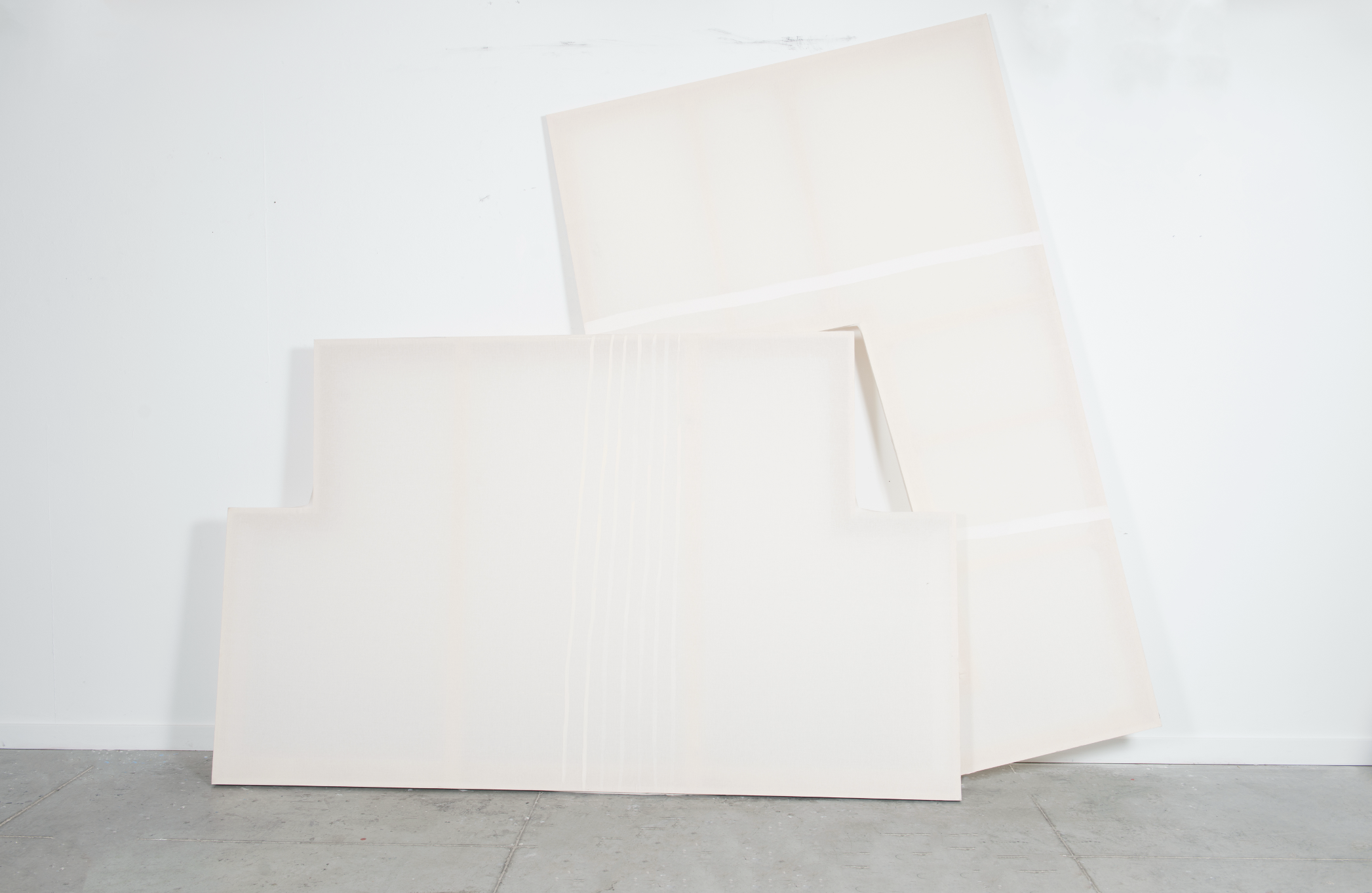 Eyes that Recognize the Right Side, the Wrong Side, and the Other Side (View 1), 2016, gesso, muslin, wood, 96" X 96” X 2.5"(approx. dimensions/variable)