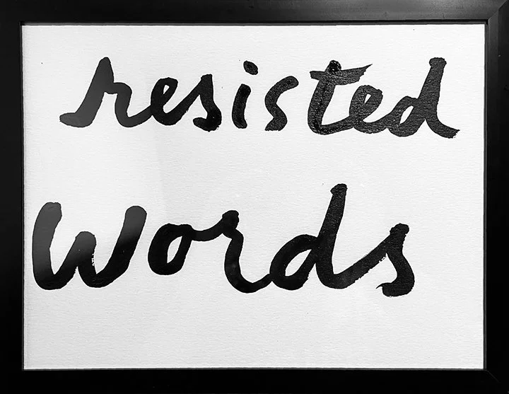 From "Loquela" (detail v), ink on paper, frame, 9" X 12" 