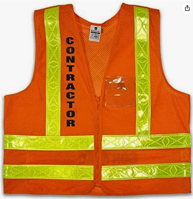 NYCTA Style Contractor High Visibility Reflective Safety Vest Zipper & Breakaway Size S&M