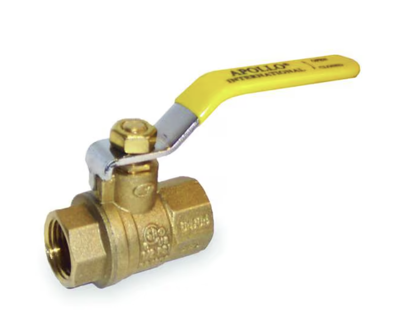 Brass Ball Valve, 1 in Pipe, Full Port, 600 psi CWP, Lever Handle, FNPT