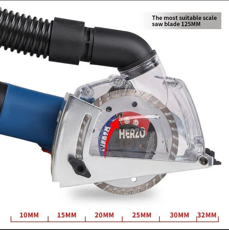 HERZO Dust Shroud Dust Extraction Cutting Guard for 5 inch and 4-1/2 inch Angle