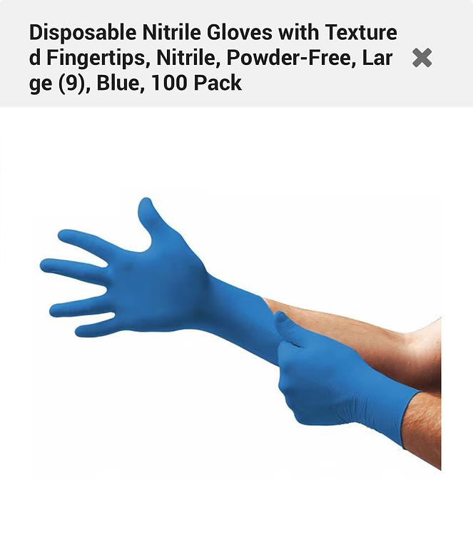 Disposable Nitrile Gloves with Textured Fingertips, Nitrile, Powder-Free, Large.png