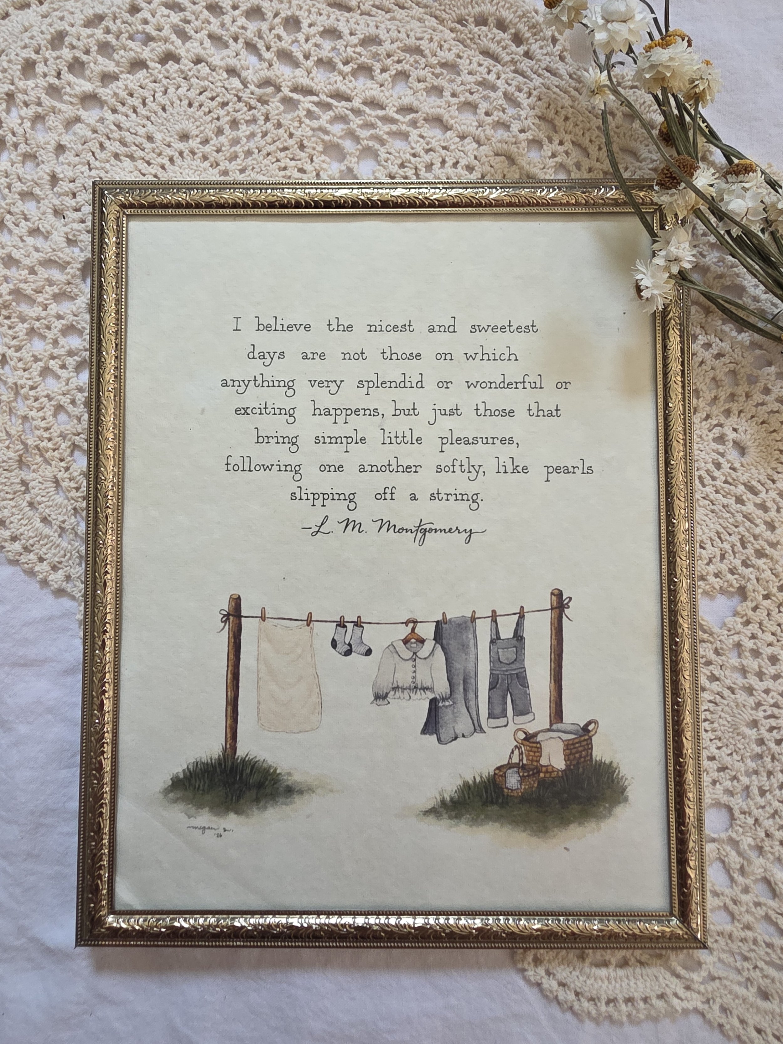 "simple little pleasures" 8x10 framed art