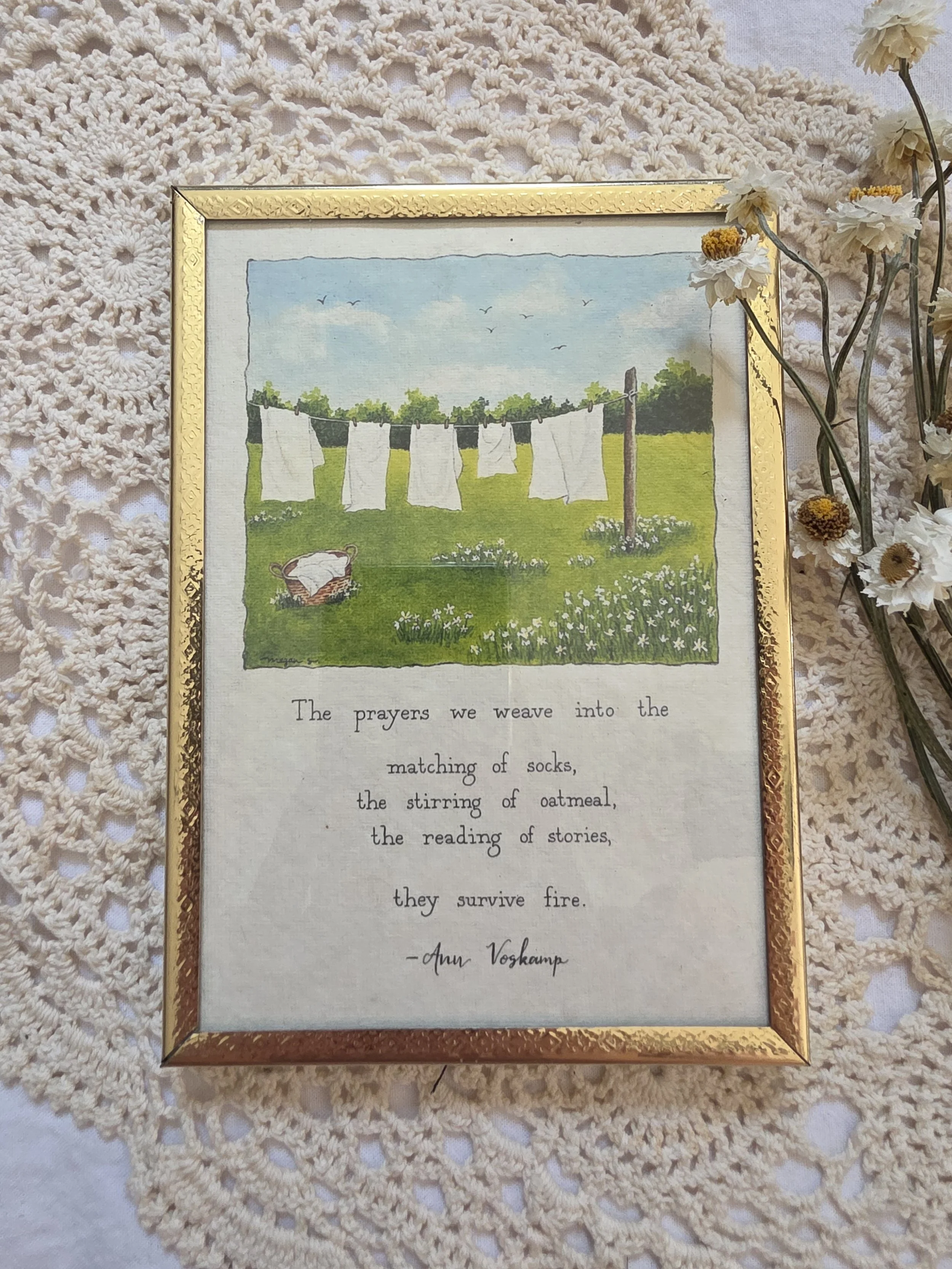 "prayers we weave" 5x7 framed art