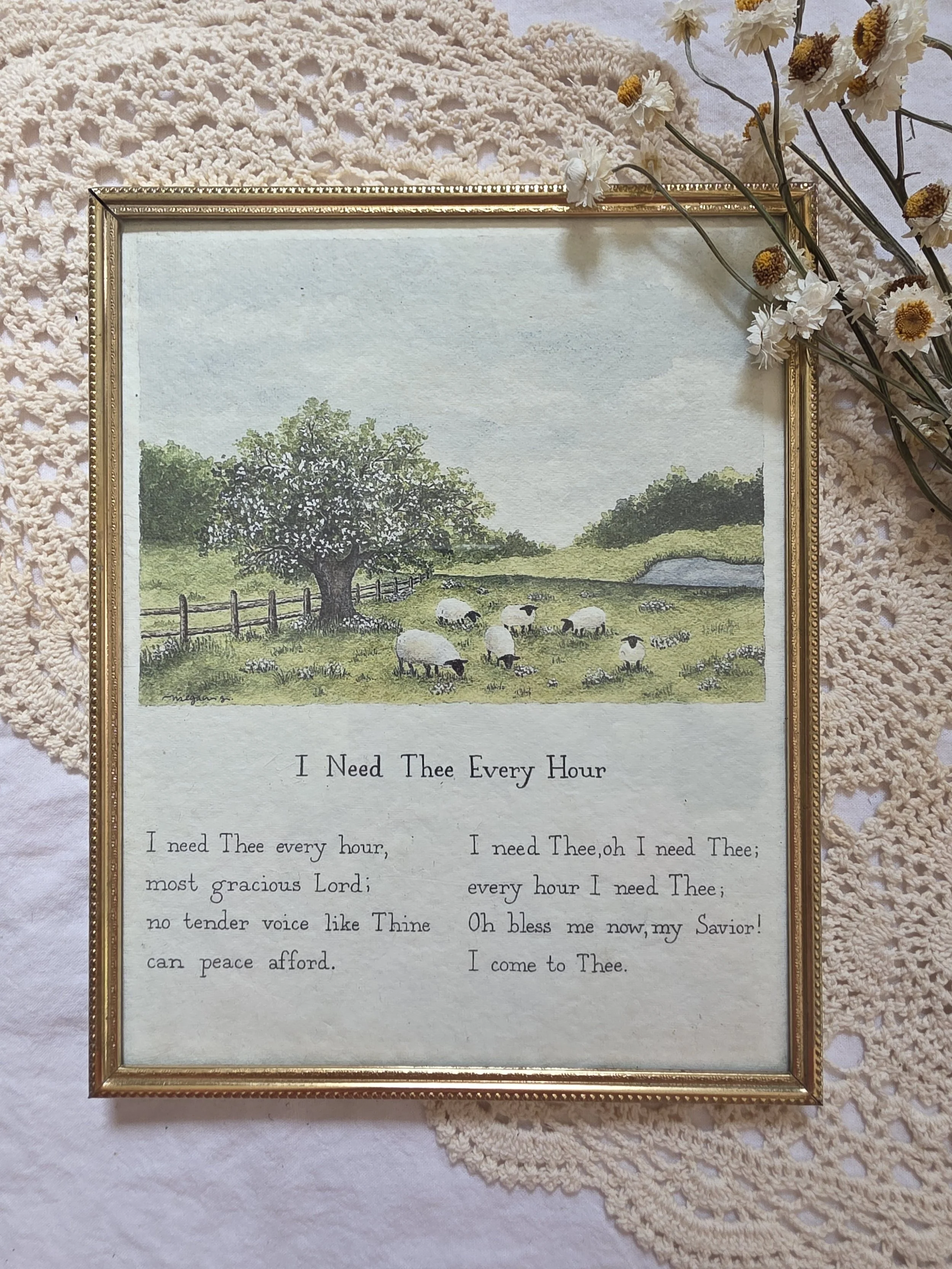 "i need Thee" 8x10 framed art