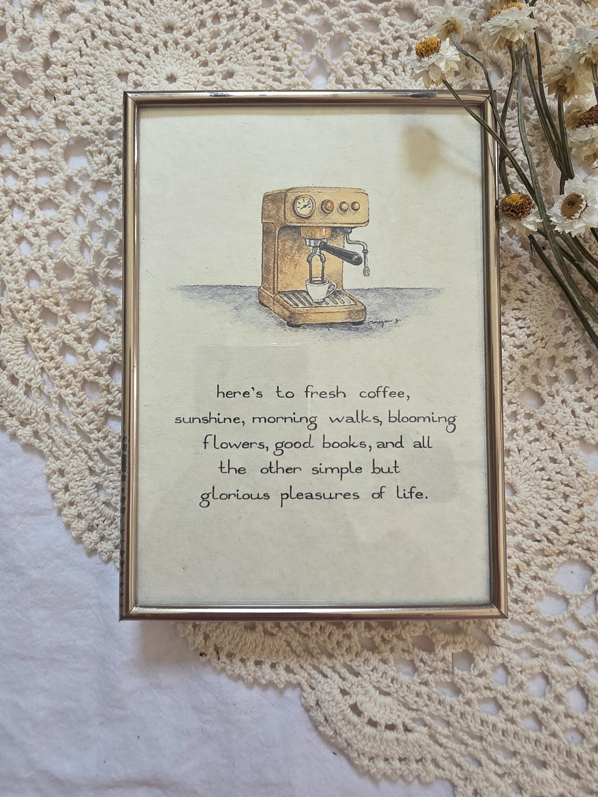 "glorious pleasures" 5x7 framed art