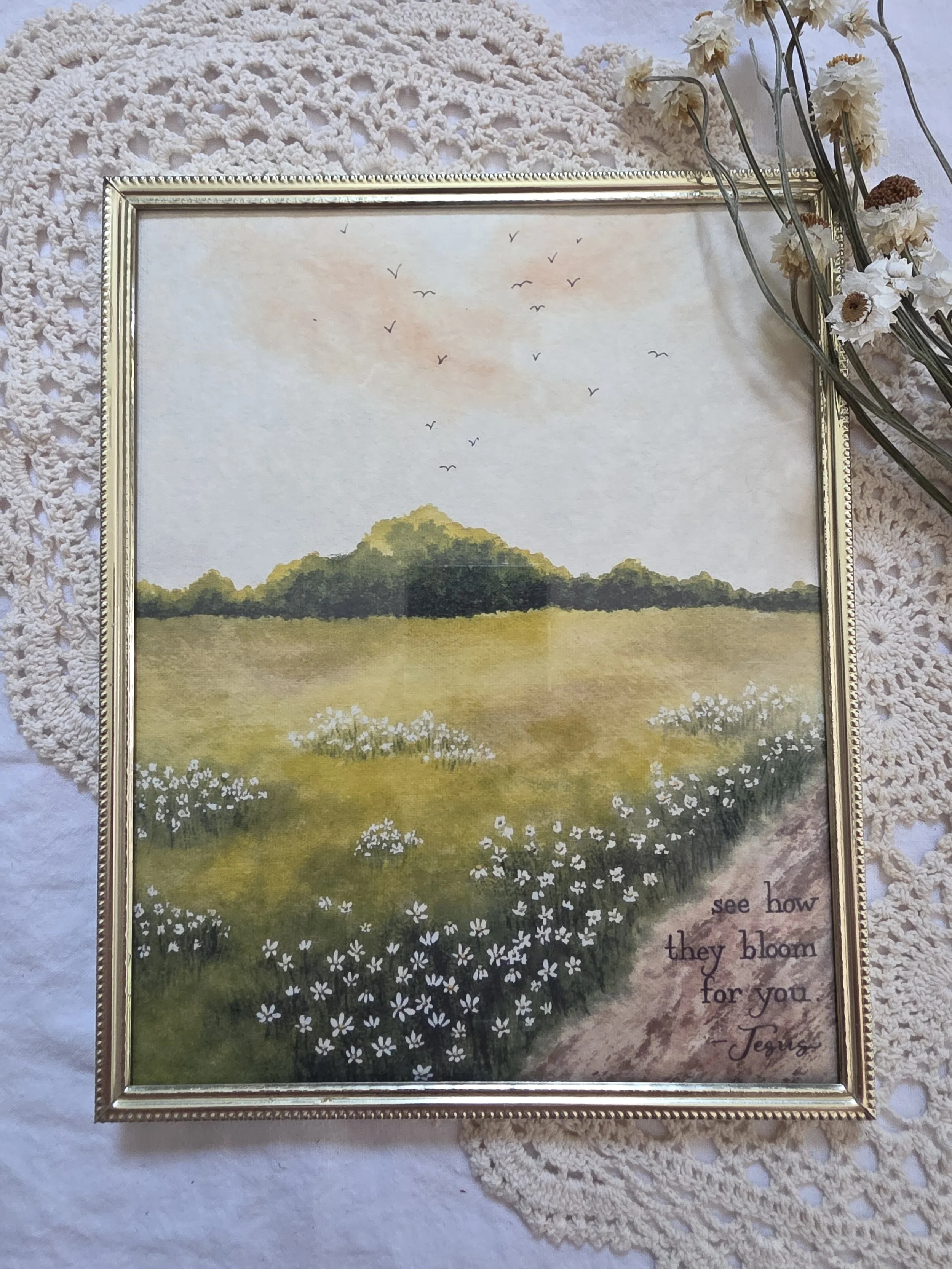 "they bloom for you" 8x10 framed art