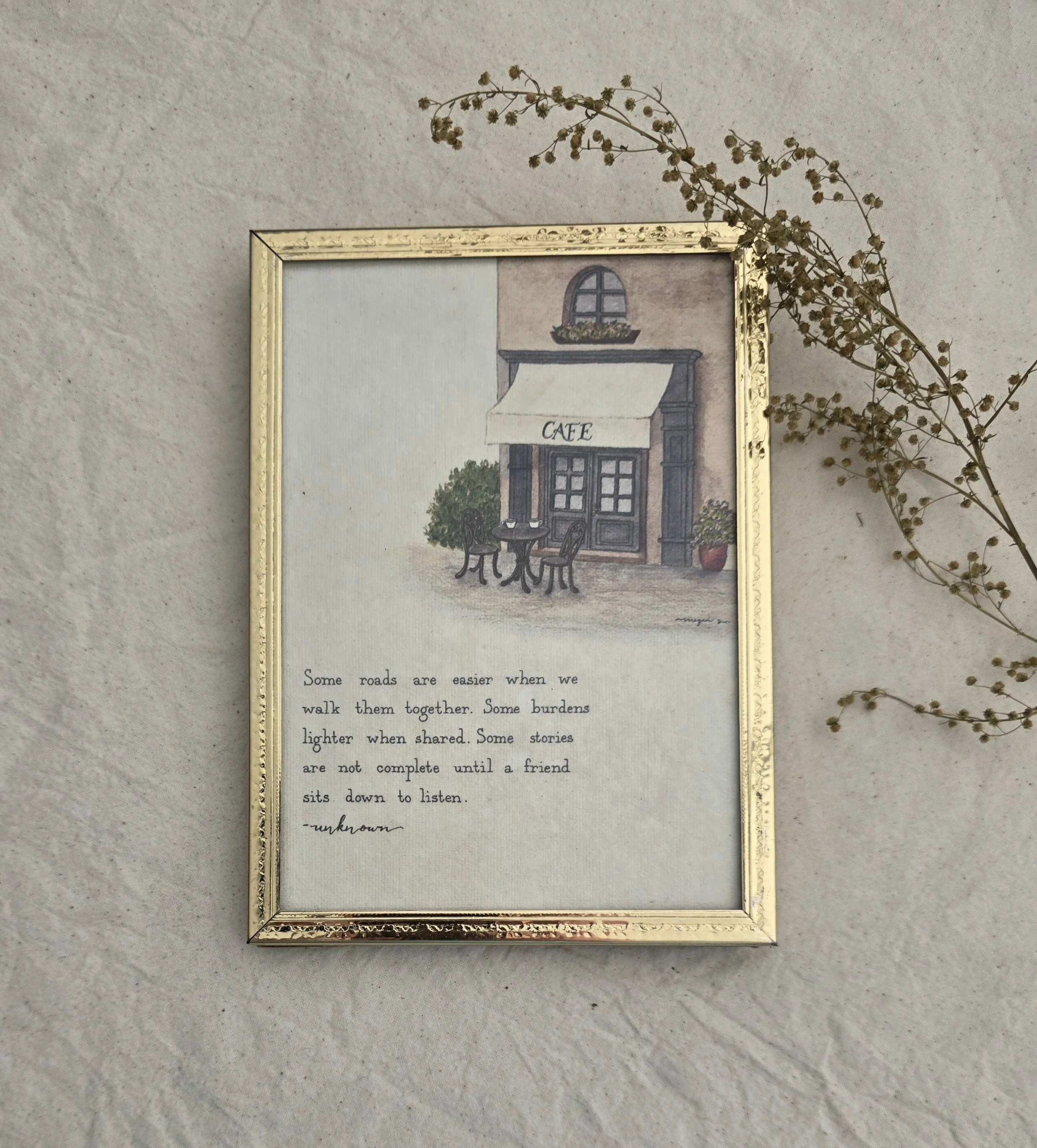 "Some Roads" 5x7 Framed Art