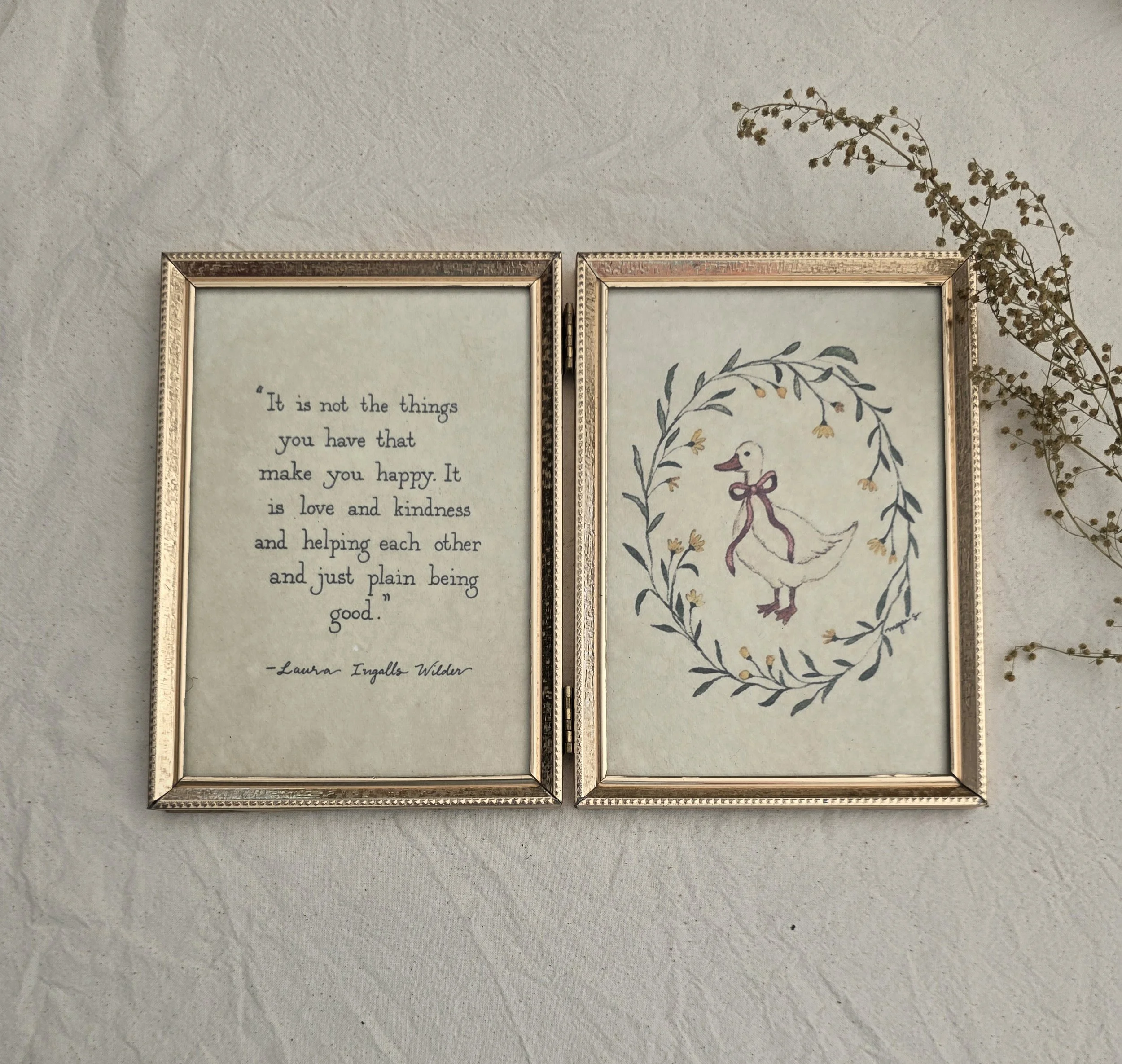 "Being Good" 5x7 double Framed Art