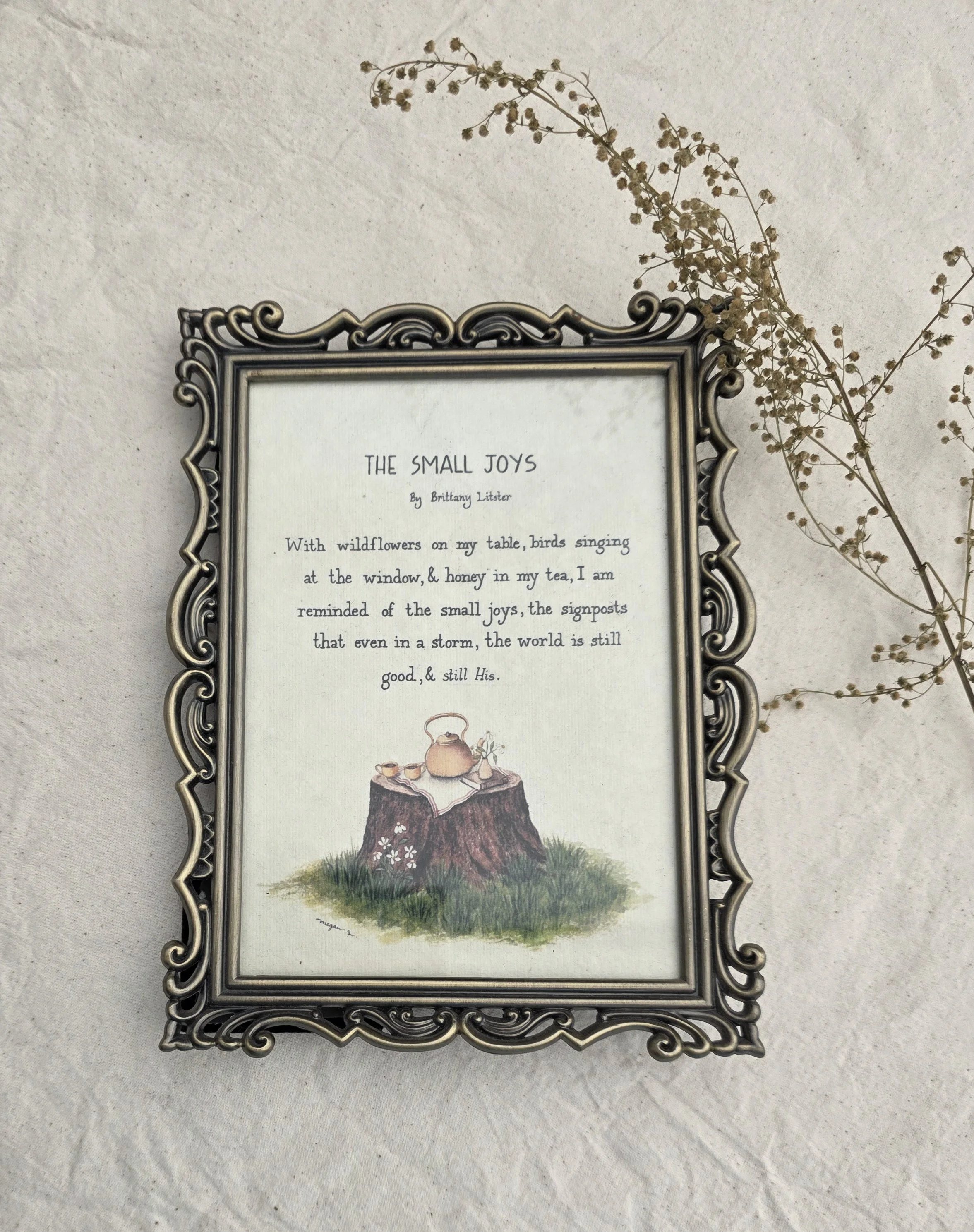 "The Small Joys" 5x7 Framed Art