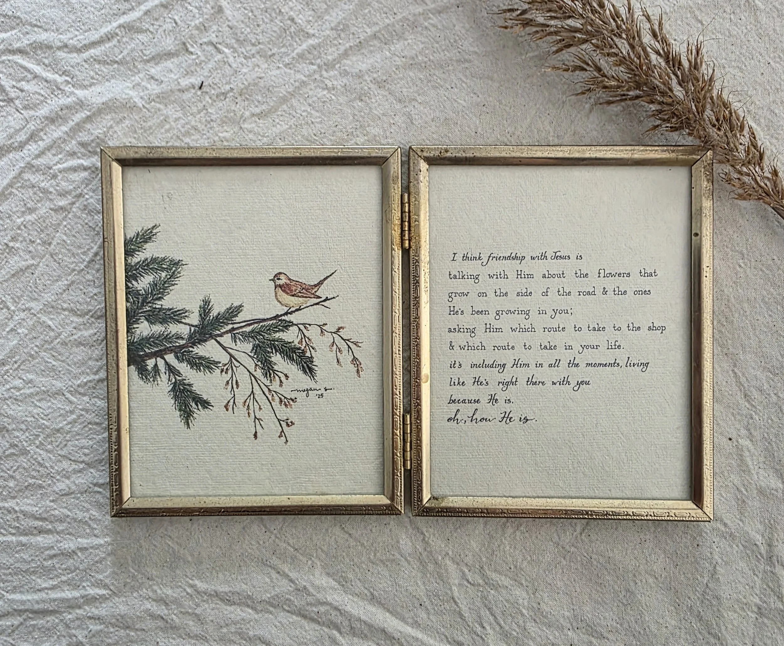 "Friendship With Jesus" small double frame
